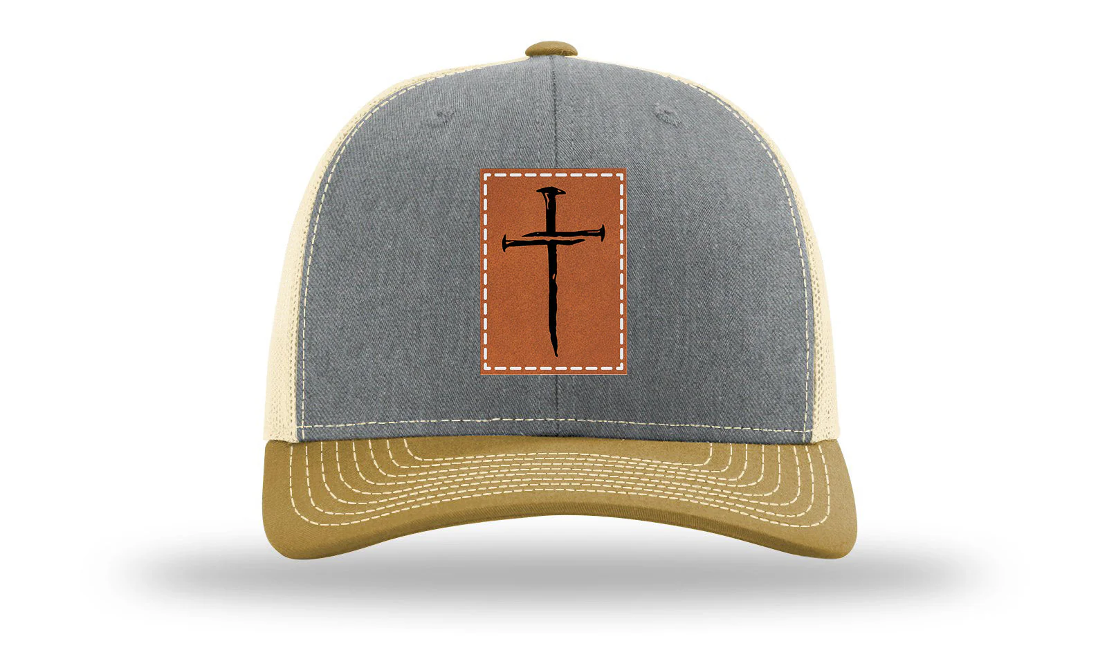 3 Nails Cross Leather Patch Richardson 112 Hat - Image 37