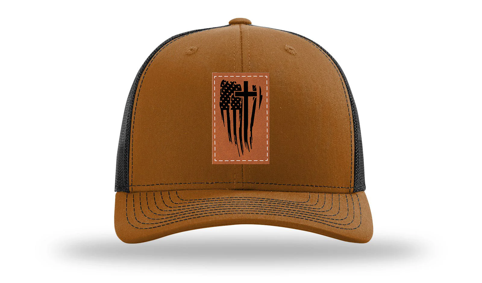 Cross Flag Leather Patch Richardson 112 Hat - Image 10