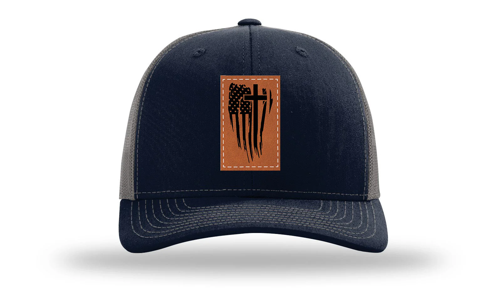 Cross Flag Leather Patch Richardson 112 Hat - Image 27