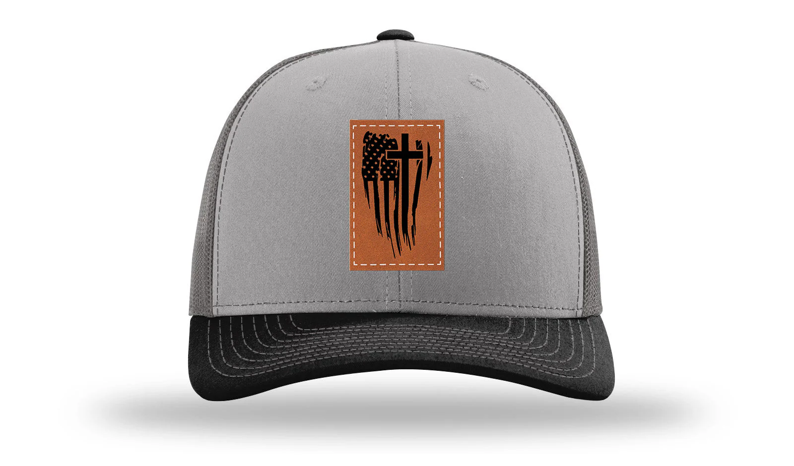 Cross Flag Leather Patch Richardson 112 Hat - Image 36