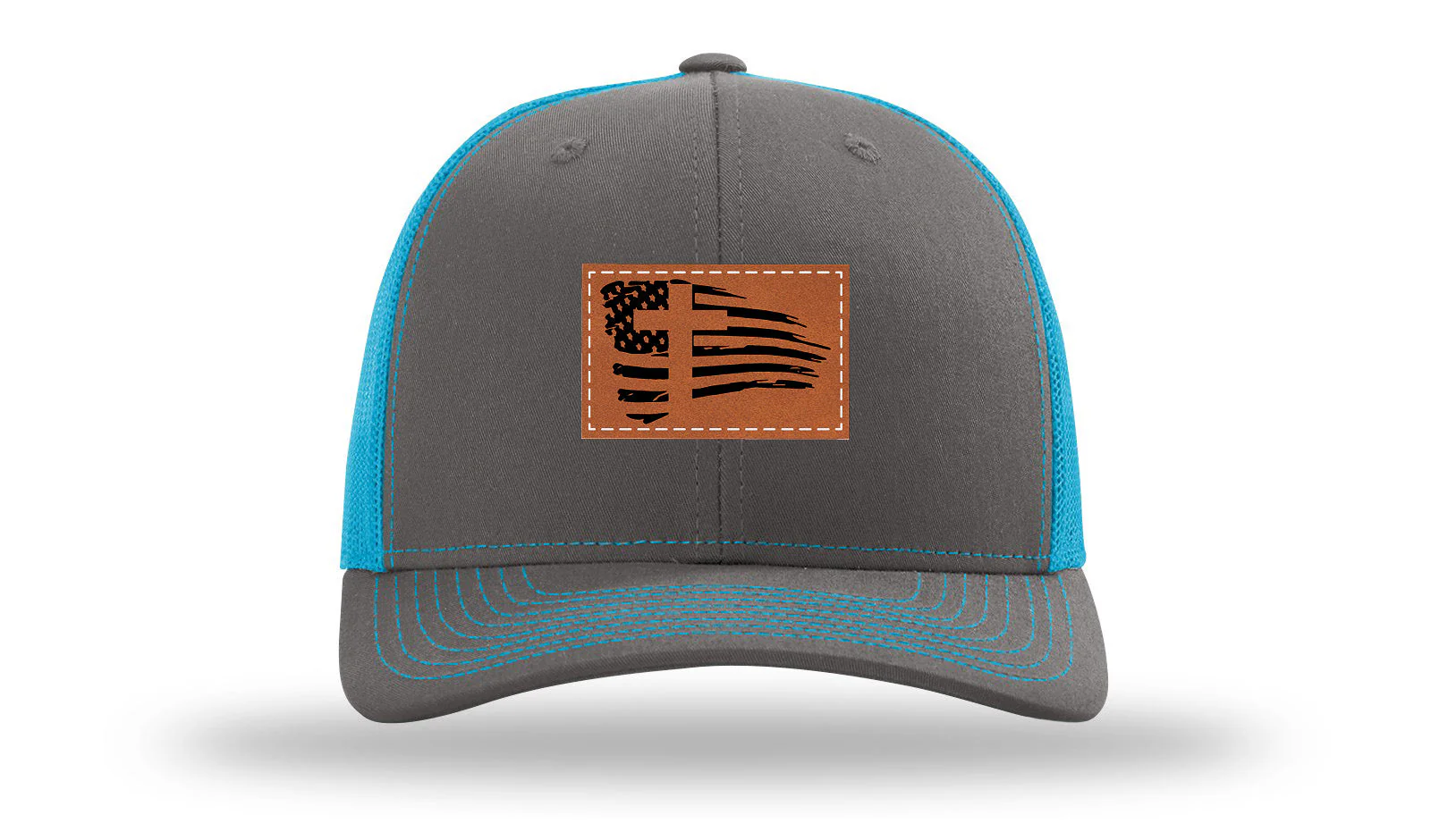 Cross Flag 2 Leather Patch Richardson 112 Hat - Image 14