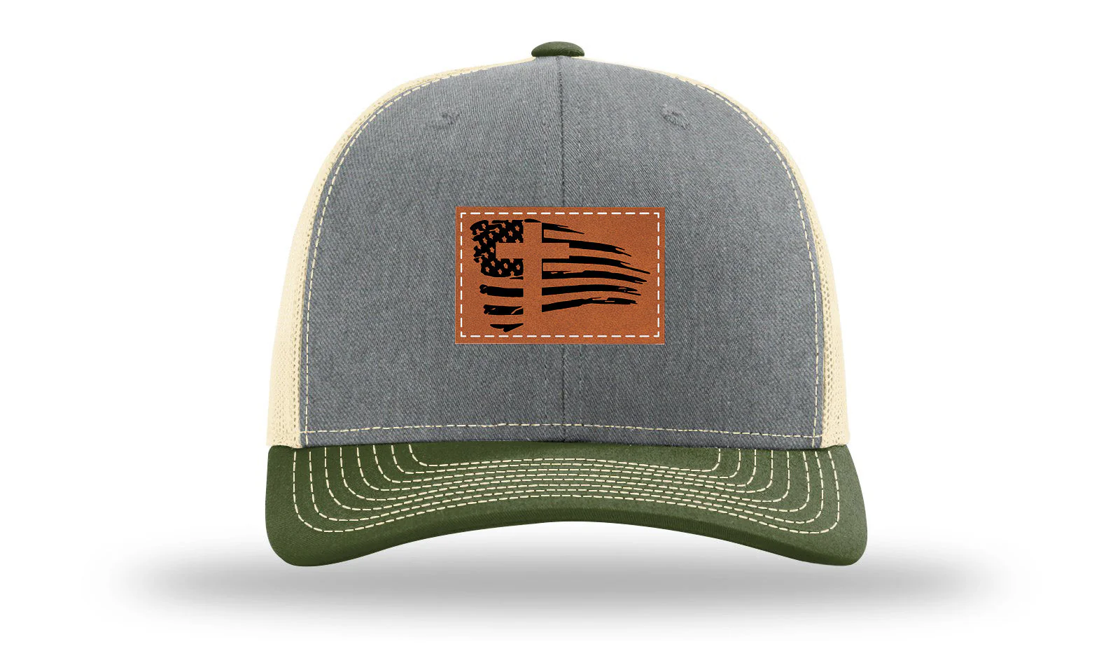 Cross Flag 2 Leather Patch Richardson 112 Hat - Image 37