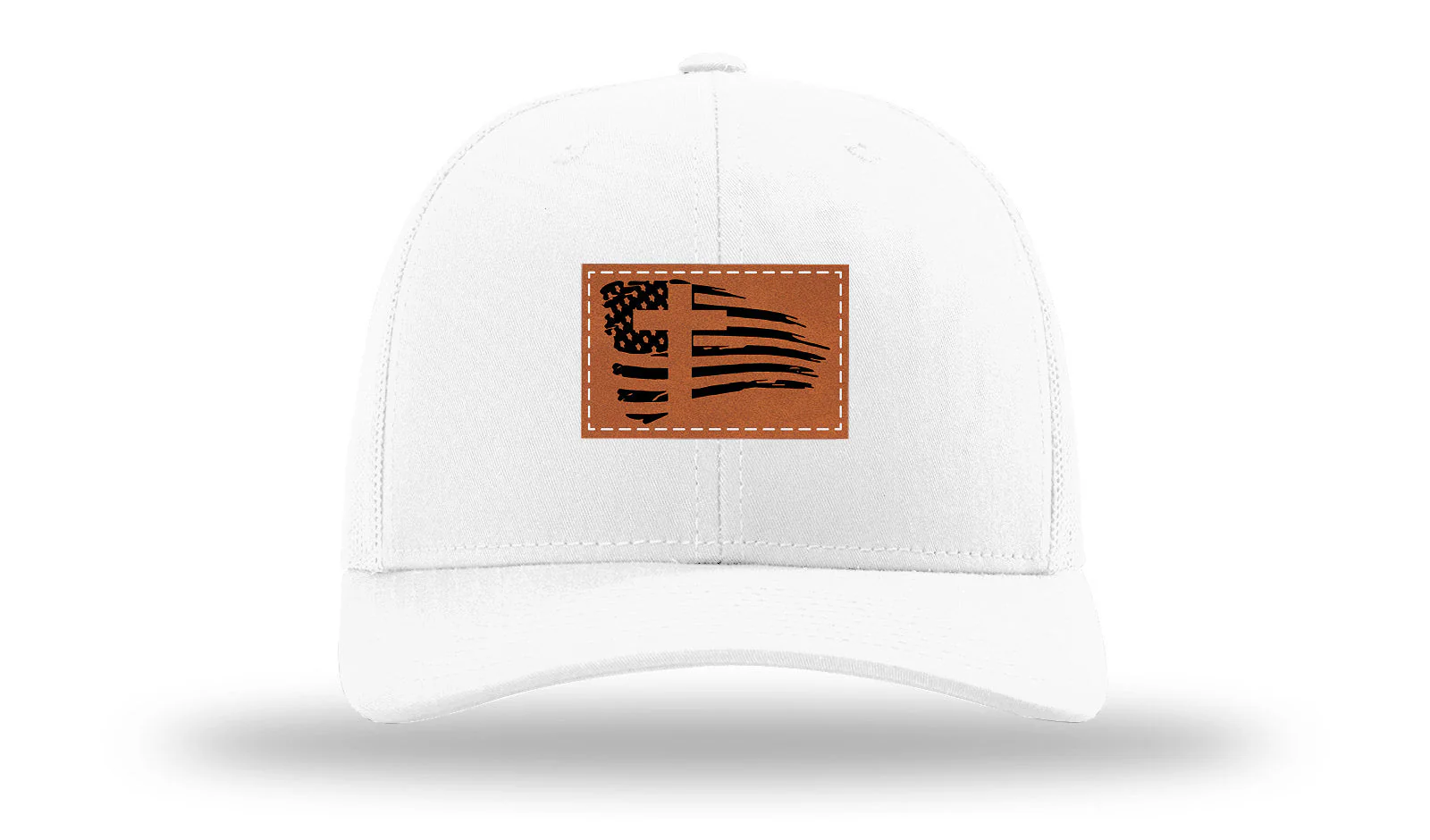 Cross Flag 2 Leather Patch Richardson 112 Hat - Image 5