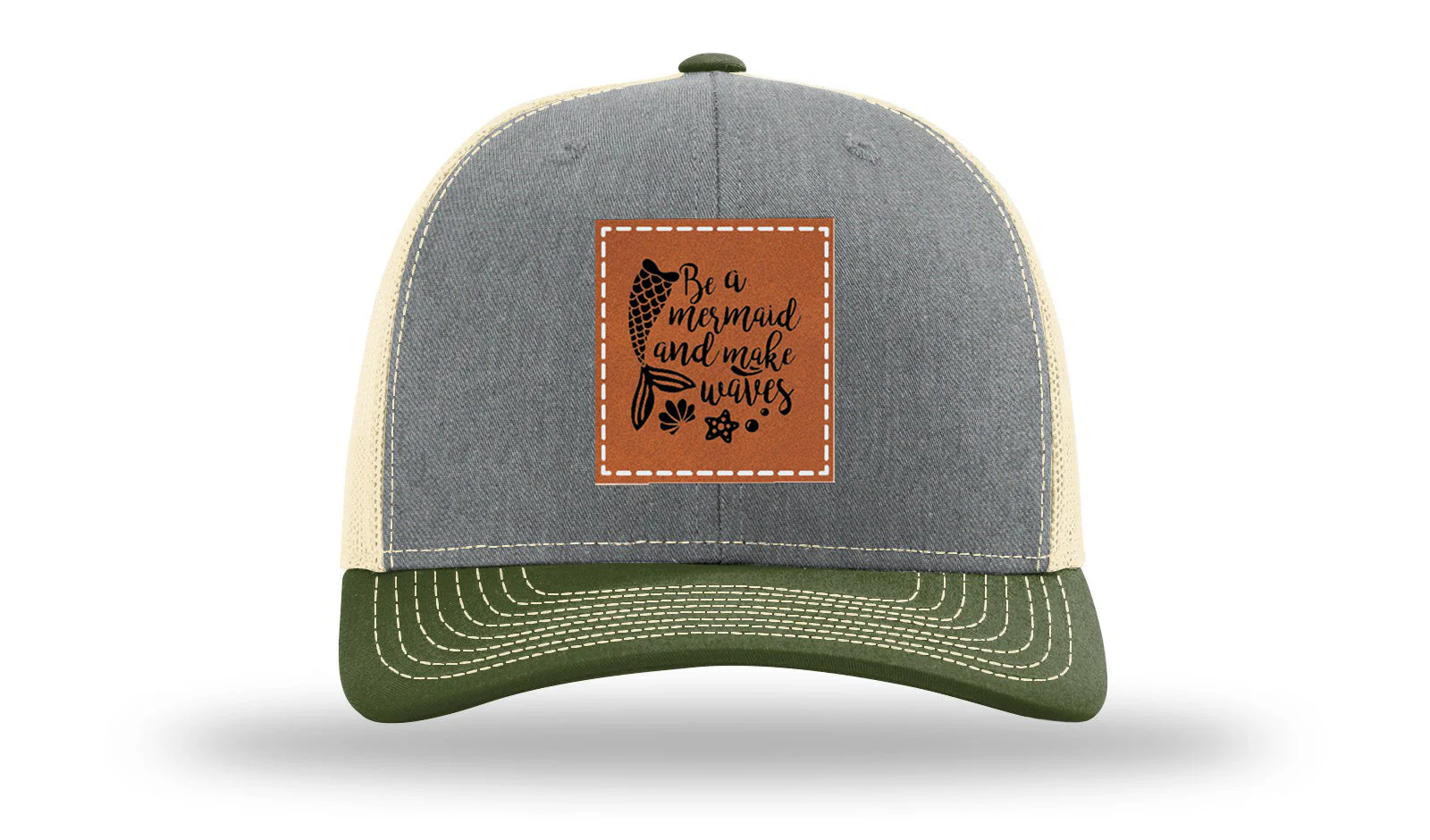 Mermaid Vibes Leather Patch Richardson 112 Hat - Image 38