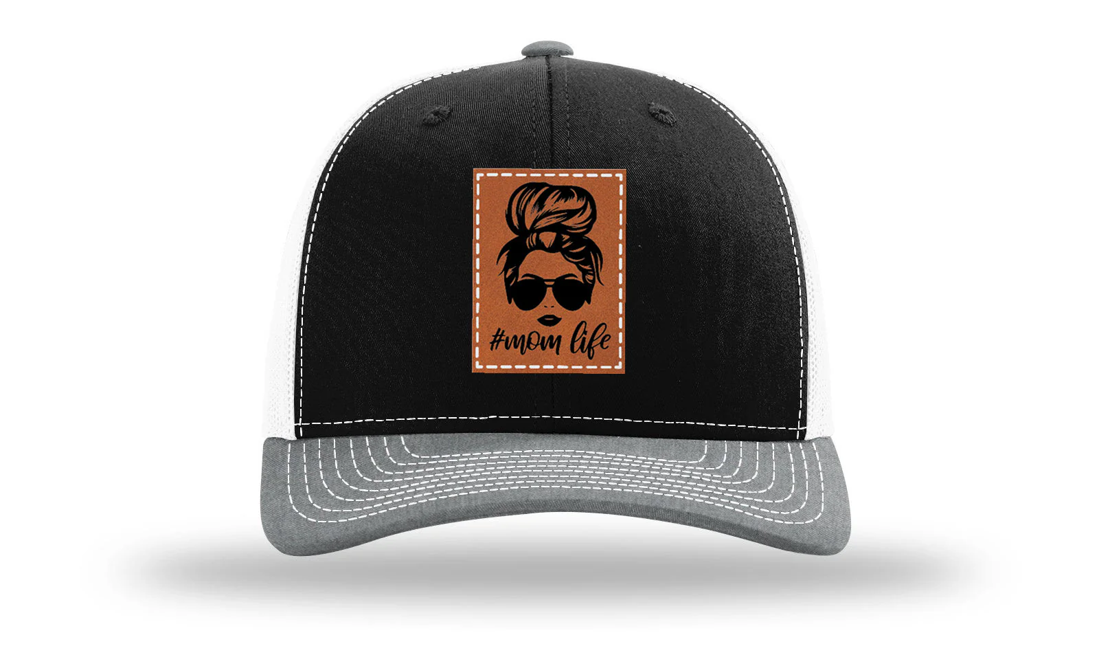 #Mom Life Leather Patch Richardson 112 Hat - Image 33