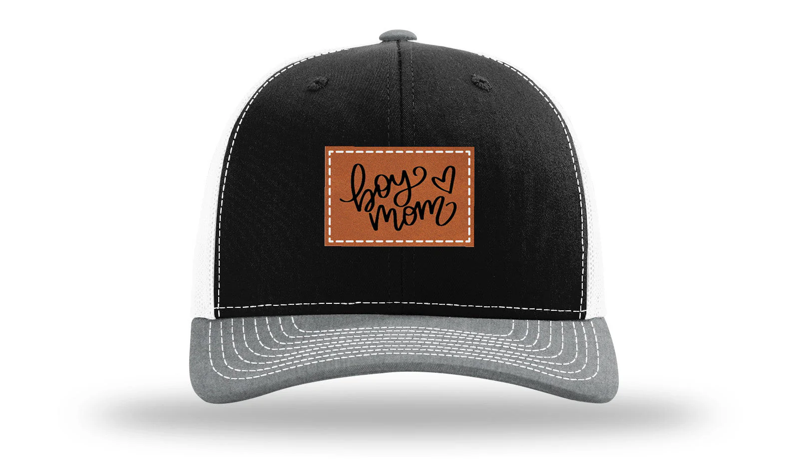 Boy Mom Heart Leather Patch Richardson 112 Hat - Image 33