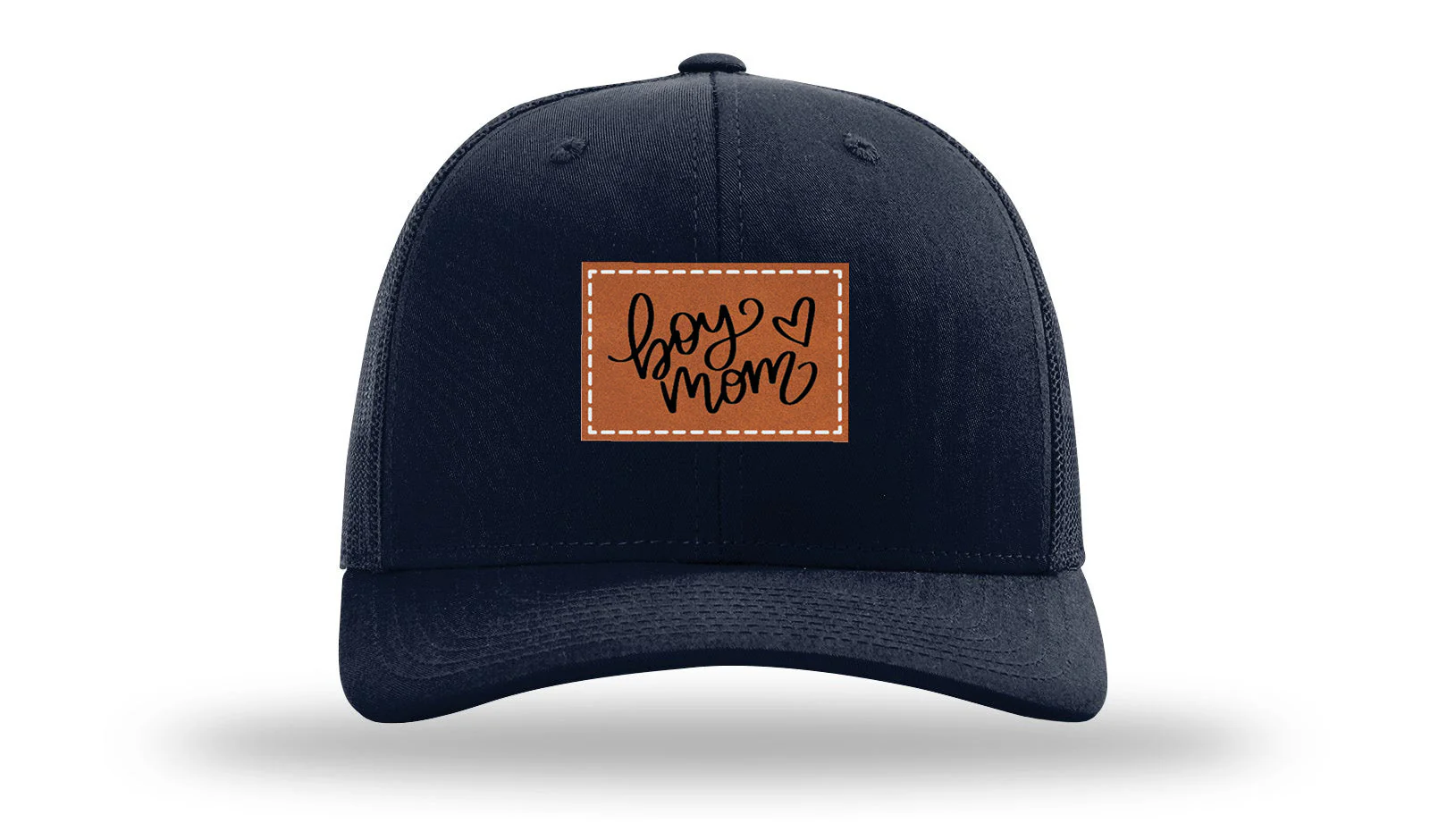 Boy Mom Heart Leather Patch Richardson 112 Hat - Image 4