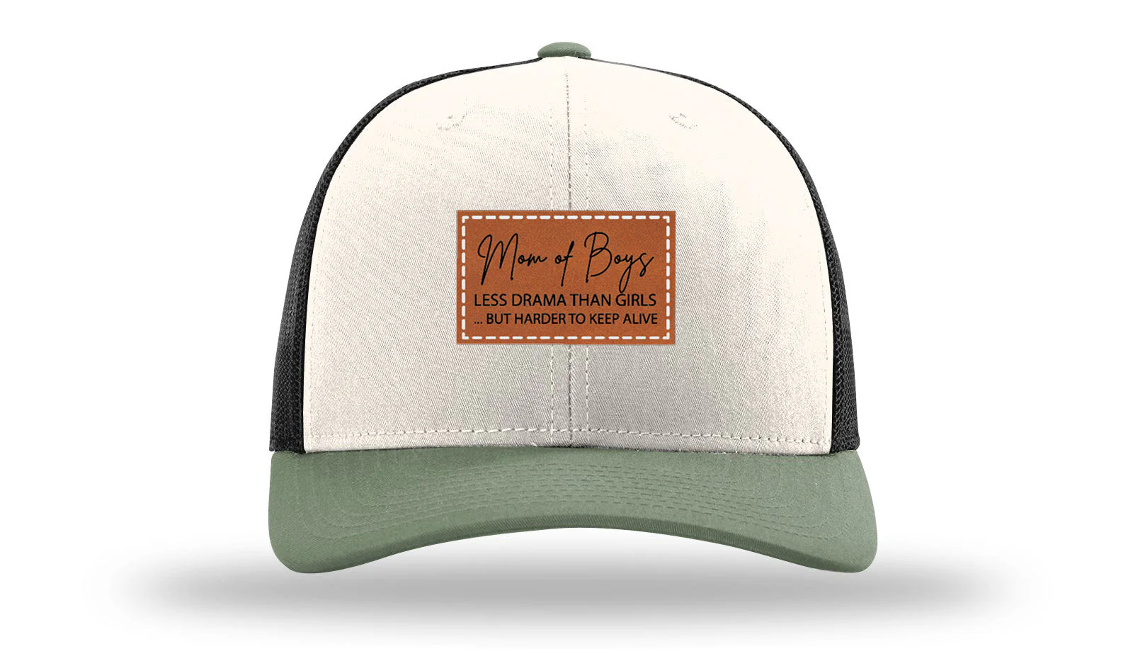 Mom Of Boys Leather Patch Richardson 112 Hat - Image 35