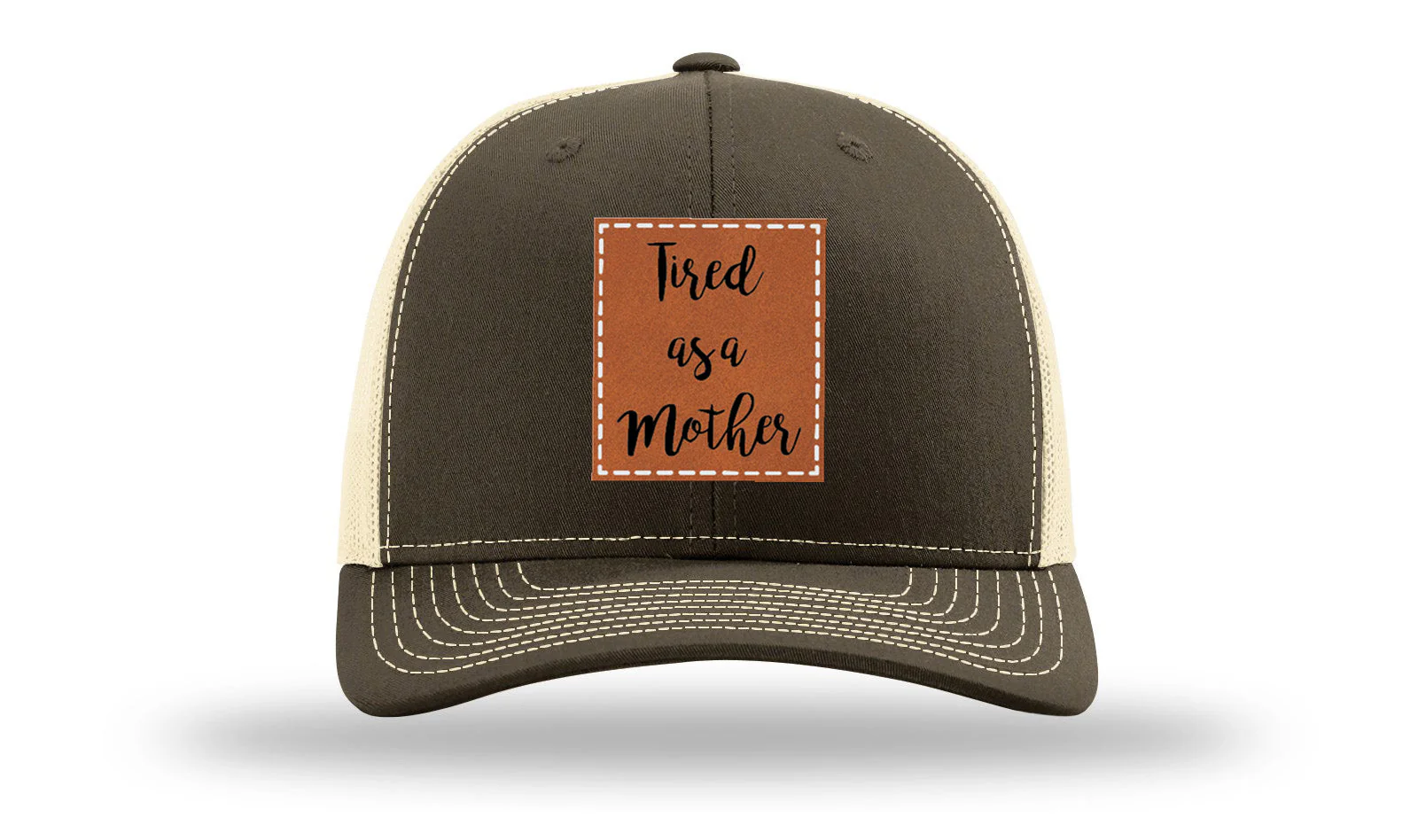 Tired As A Mother Leather Patch Richardson 112 Hat - Image 17