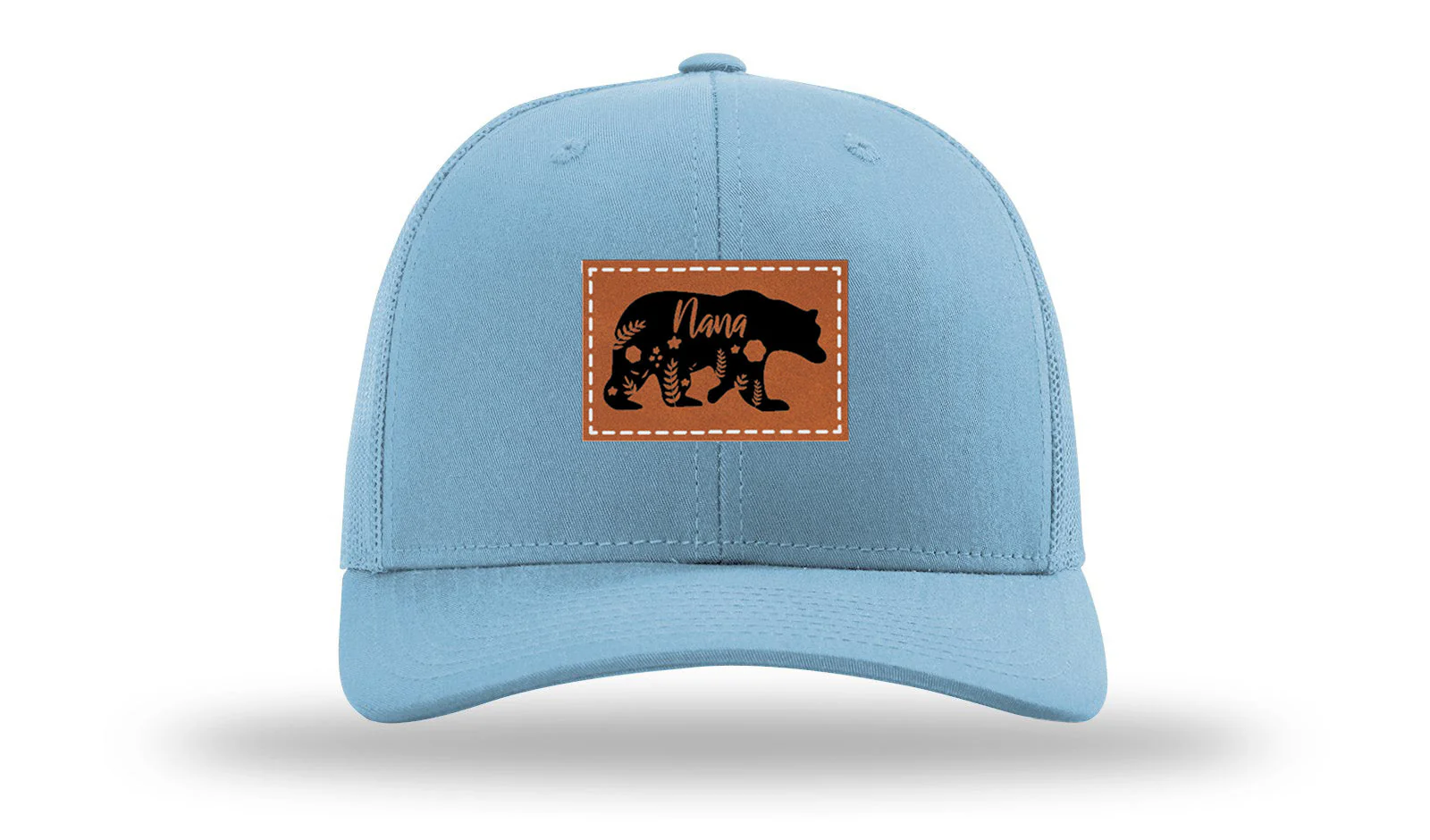 Mama Bear Floral Leather Patch Richardson 112 Hat - Image 2