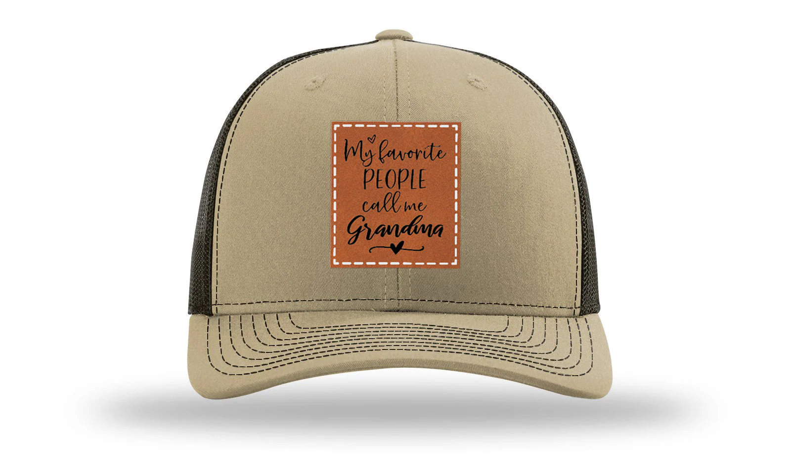 Favorite People Call Me Grandma Leather Patch Richardson 112 Hat - Image 24