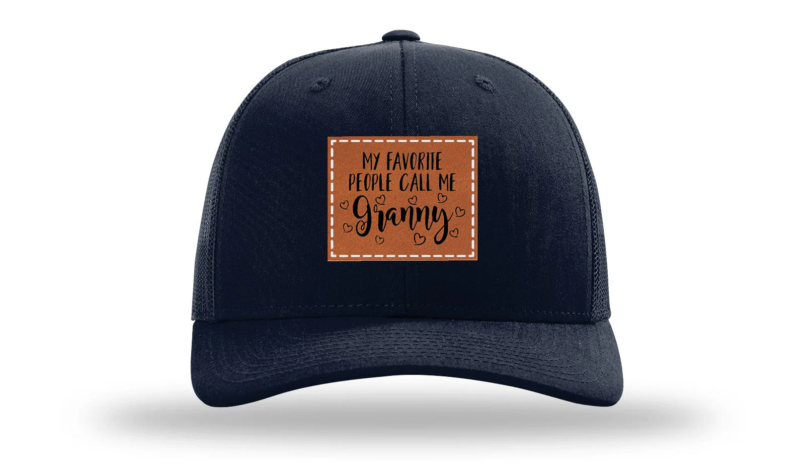 Favorite People Call Me Granny Leather Patch Richardson 112 Hat - Image 4