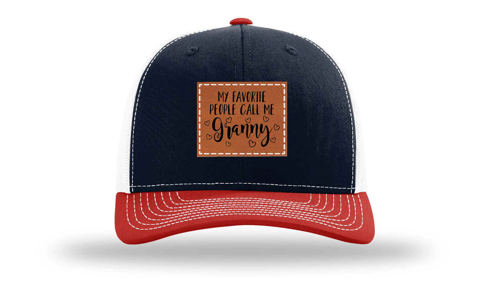 Favorite People Call Me Granny Leather Patch Richardson 112 Hat - Image 40