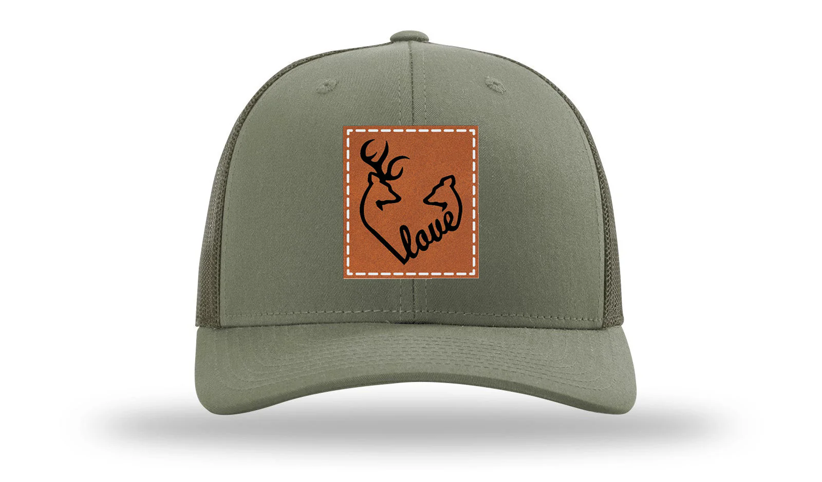 Buck Doe Love Leather Patch Richardson 112 Hat - Image 3