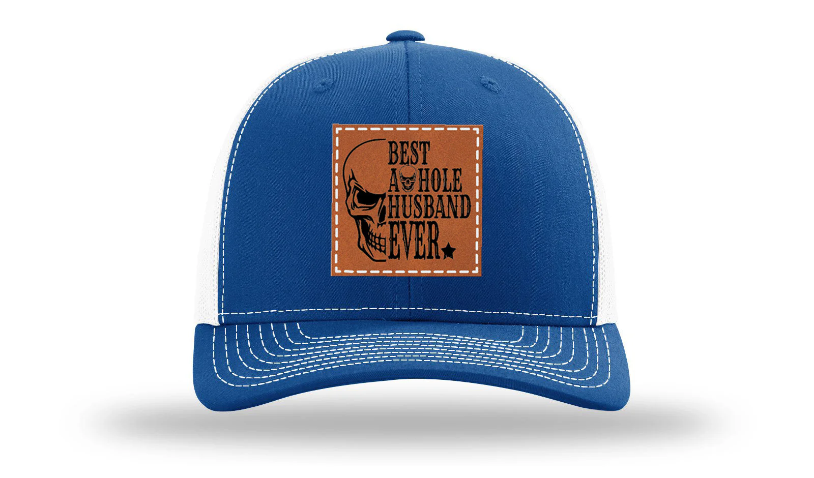 Best Asshole Husband Ever Leather Patch Richardson 112 Hat - Image 32