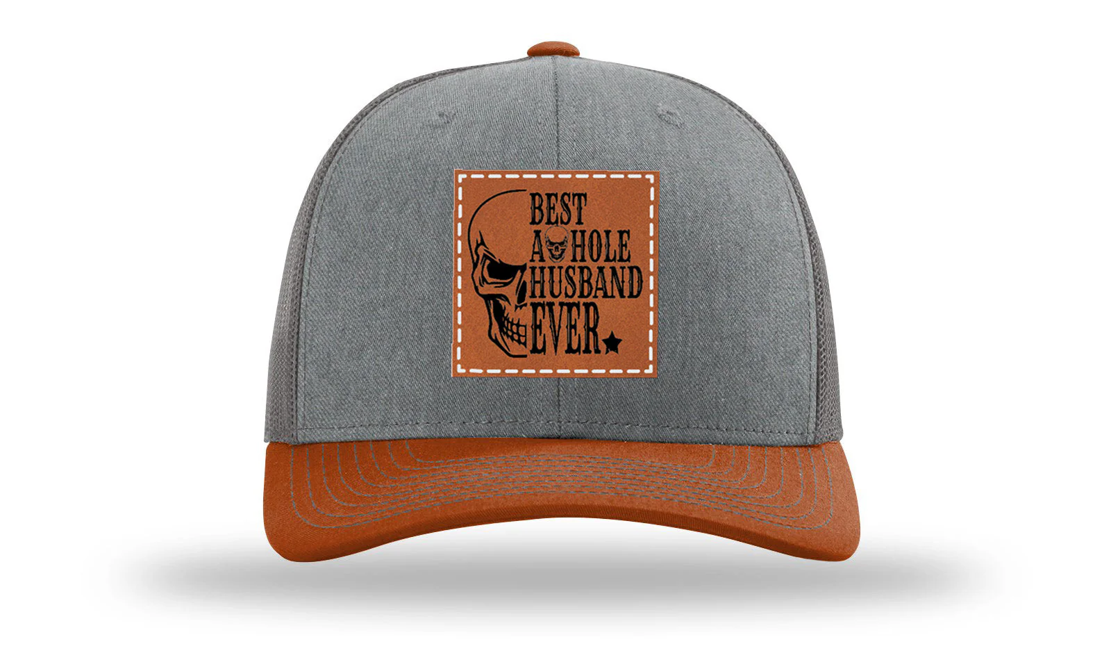 Best Asshole Husband Ever Leather Patch Richardson 112 Hat - Image 39