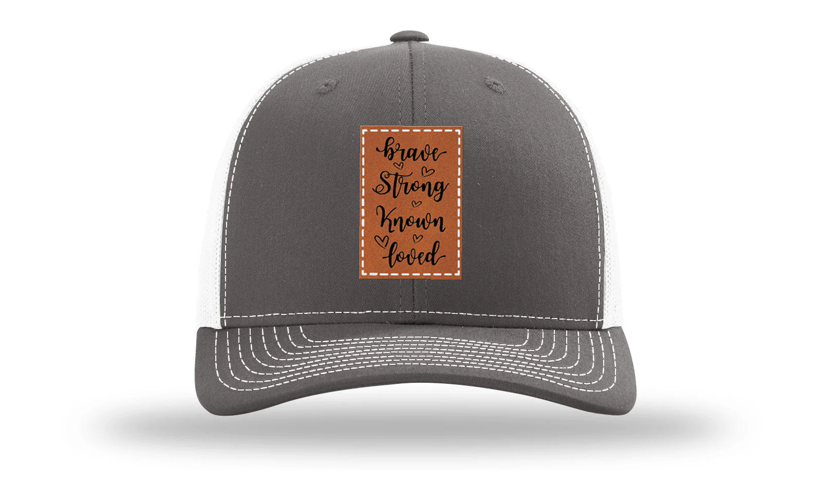 Brave Strong Known Loved Leather Patch Richardson 112 Hat - Image 16