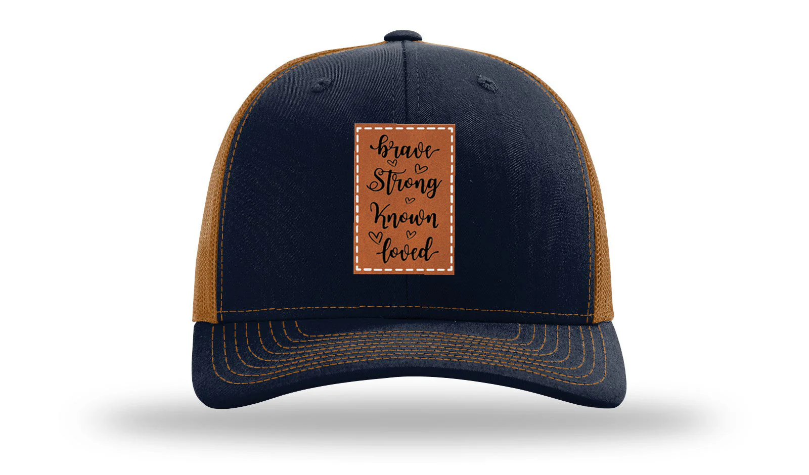 Brave Strong Known Loved Leather Patch Richardson 112 Hat - Image 26