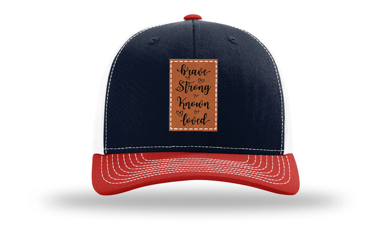 Brave Strong Known Loved Leather Patch Richardson 112 Hat - Image 40