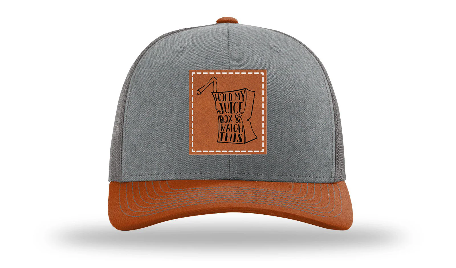 Hold My Juice Box Leather Patch Richardson 112 Hat - Image 39