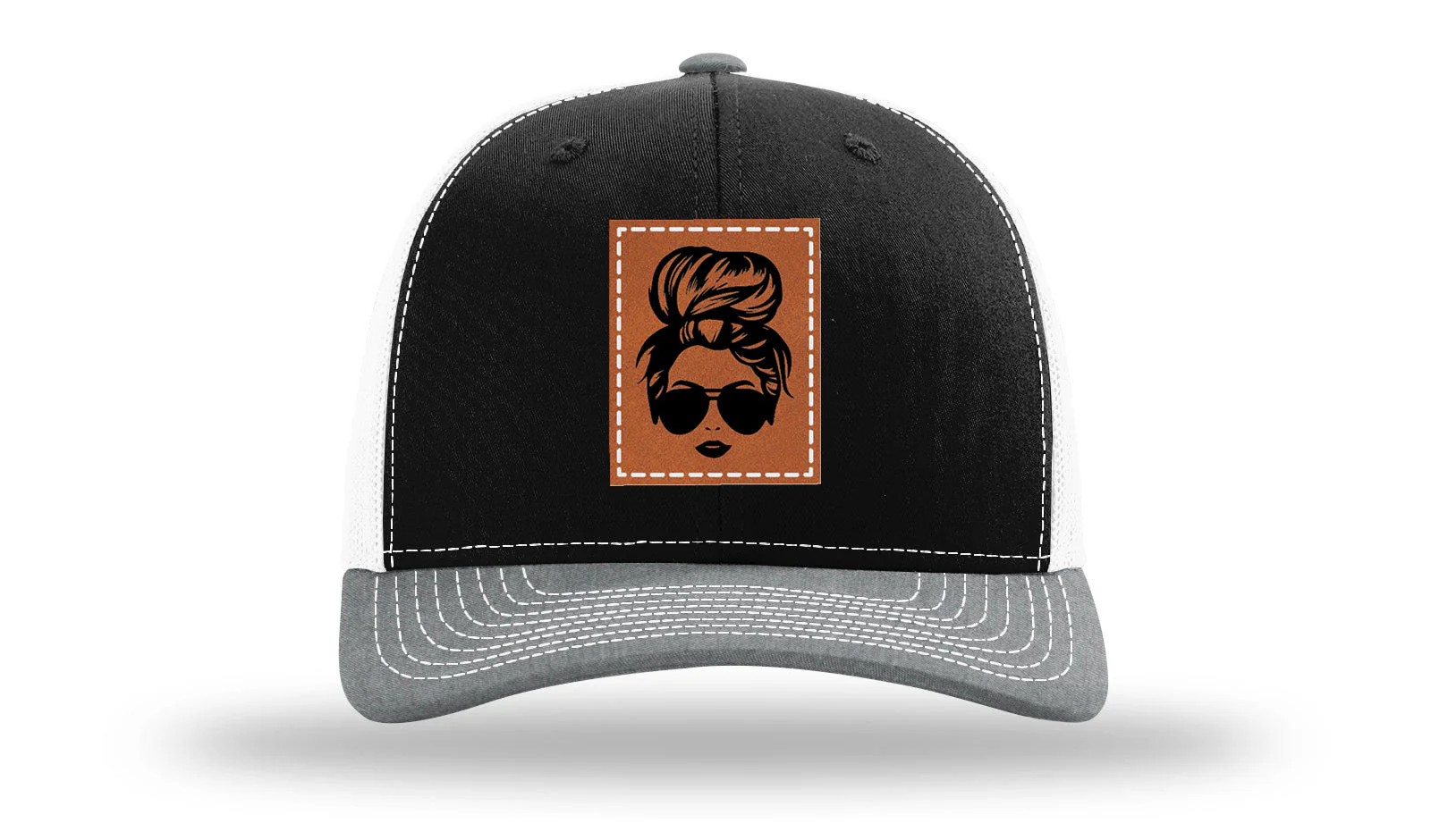 Hair Bun Leather Patch Richardson 112 Hat - Image 33