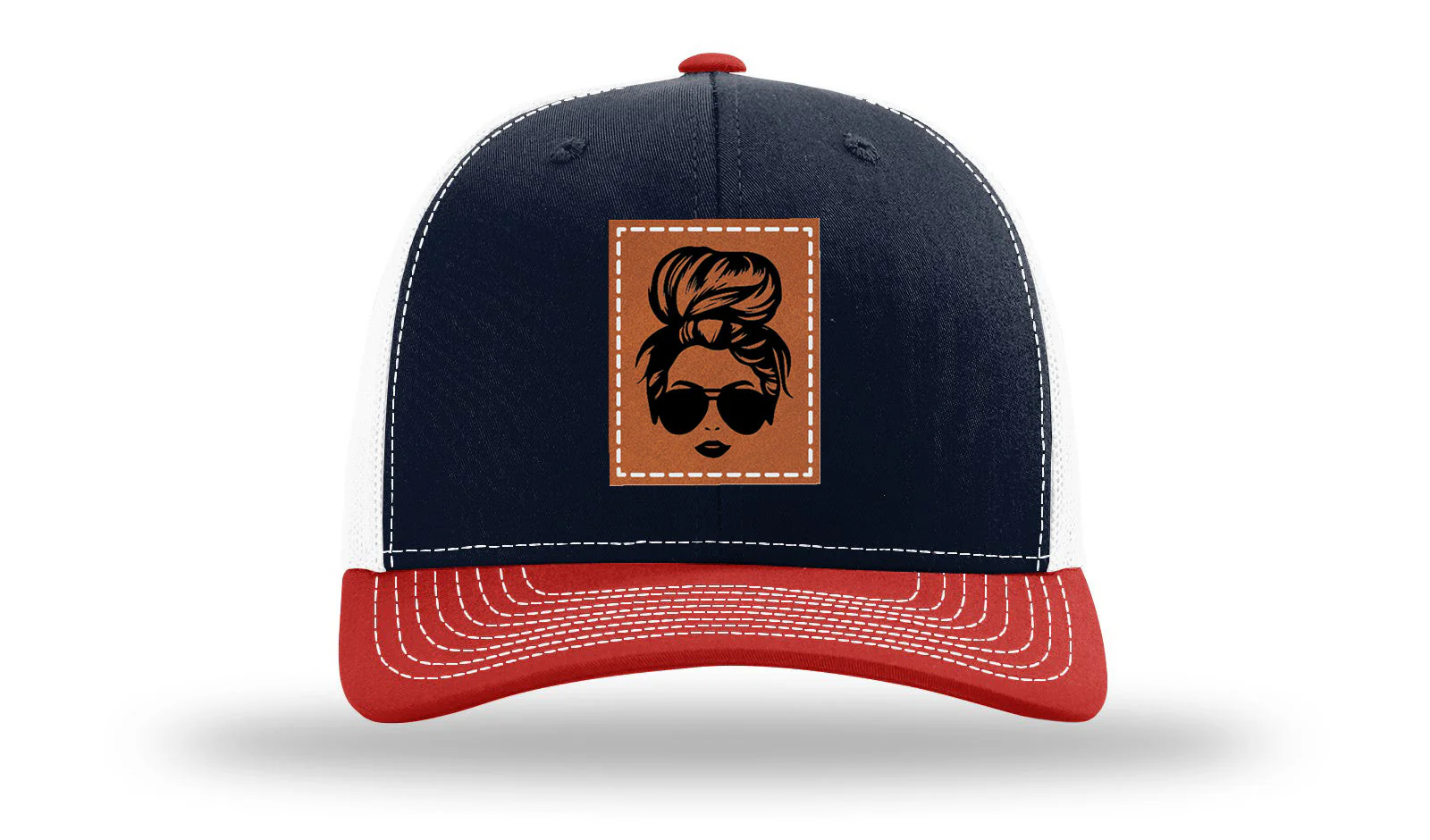 Hair Bun Leather Patch Richardson 112 Hat - Image 40