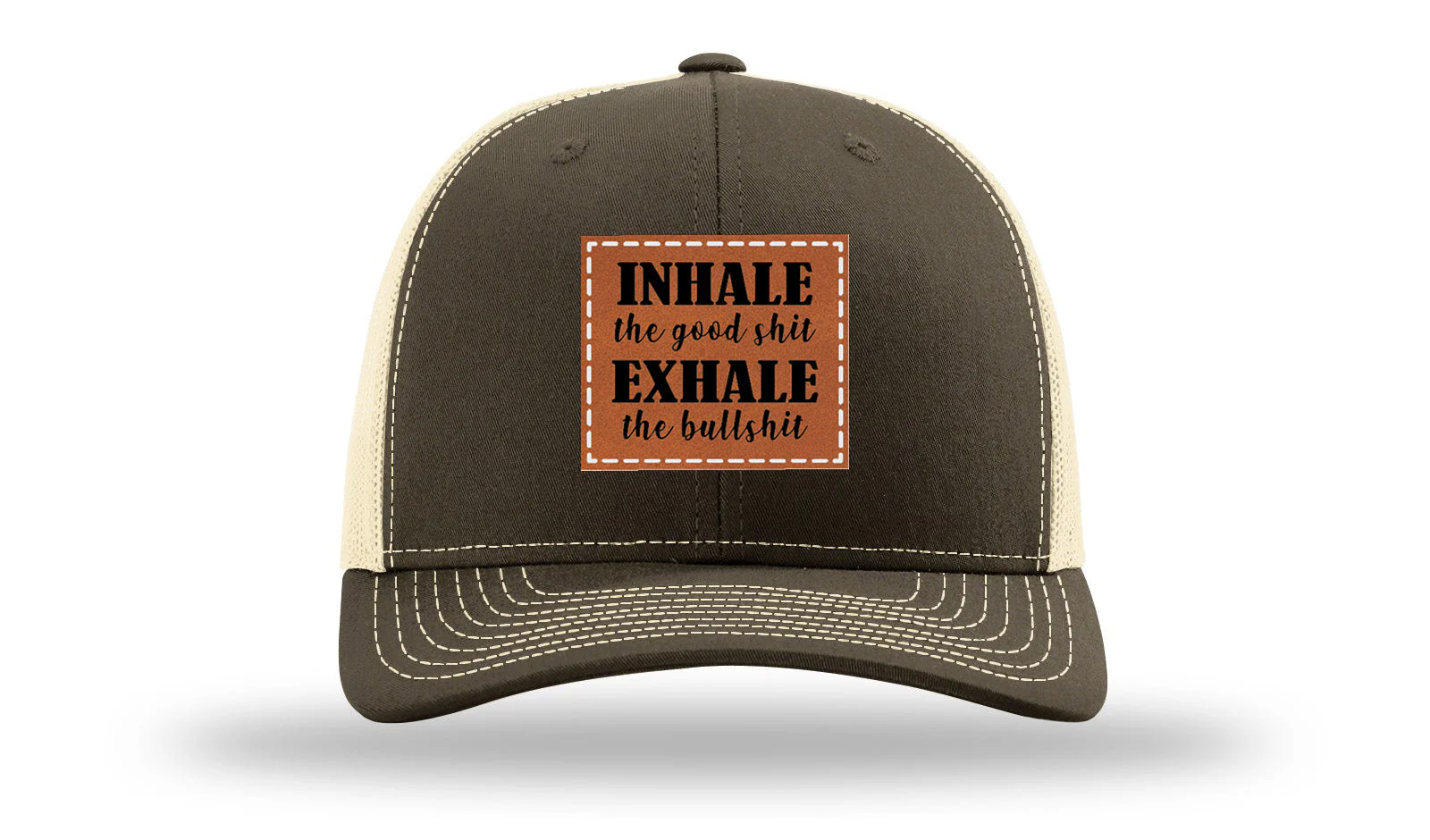 Inhale The Good Stuff Leather Patch Richardson 112 Hat - Image 17