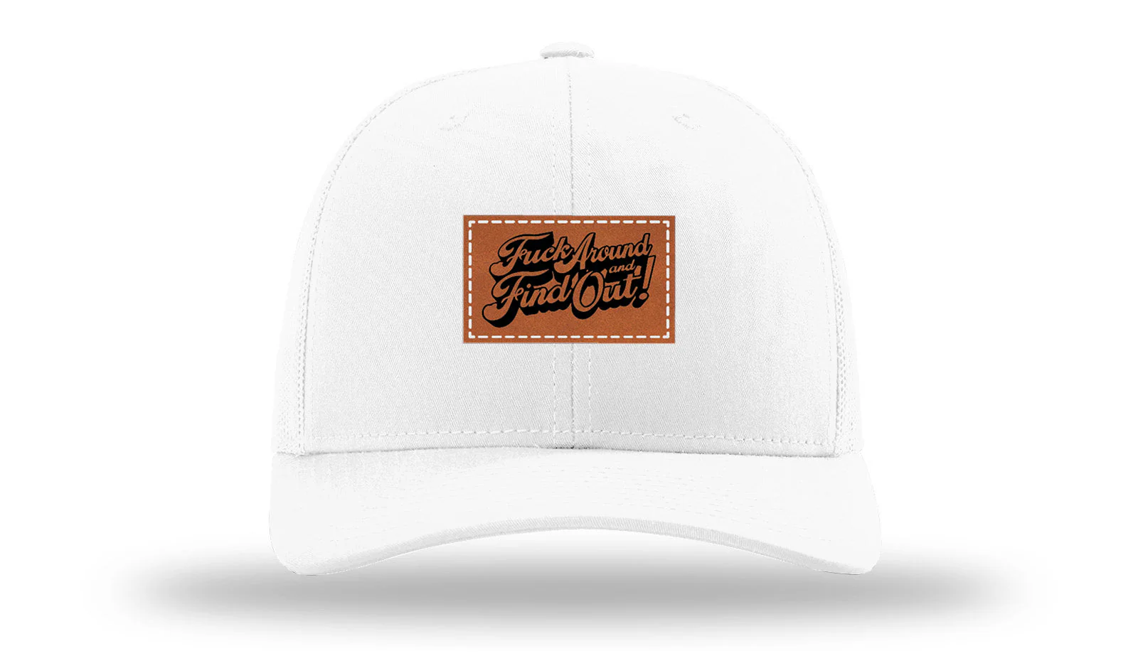 F*ck Around Find Out Leather Patch Richardson 112 Hat - Image 5