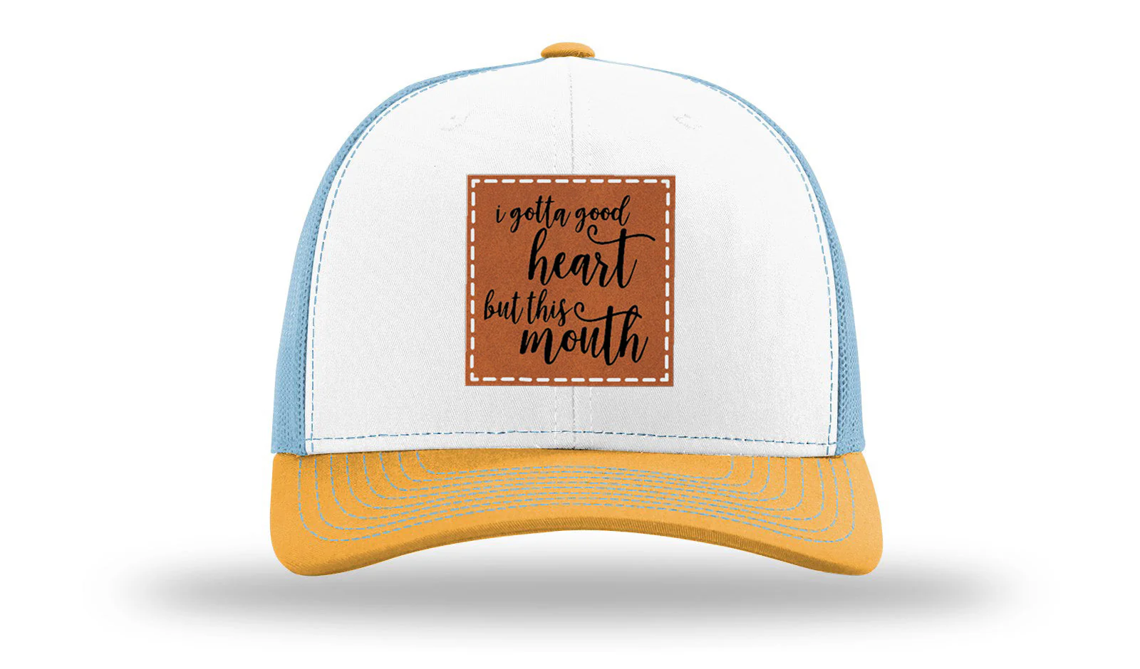 I Gotta Good Heart Leather Patch Richardson 112 Hat - Image 42