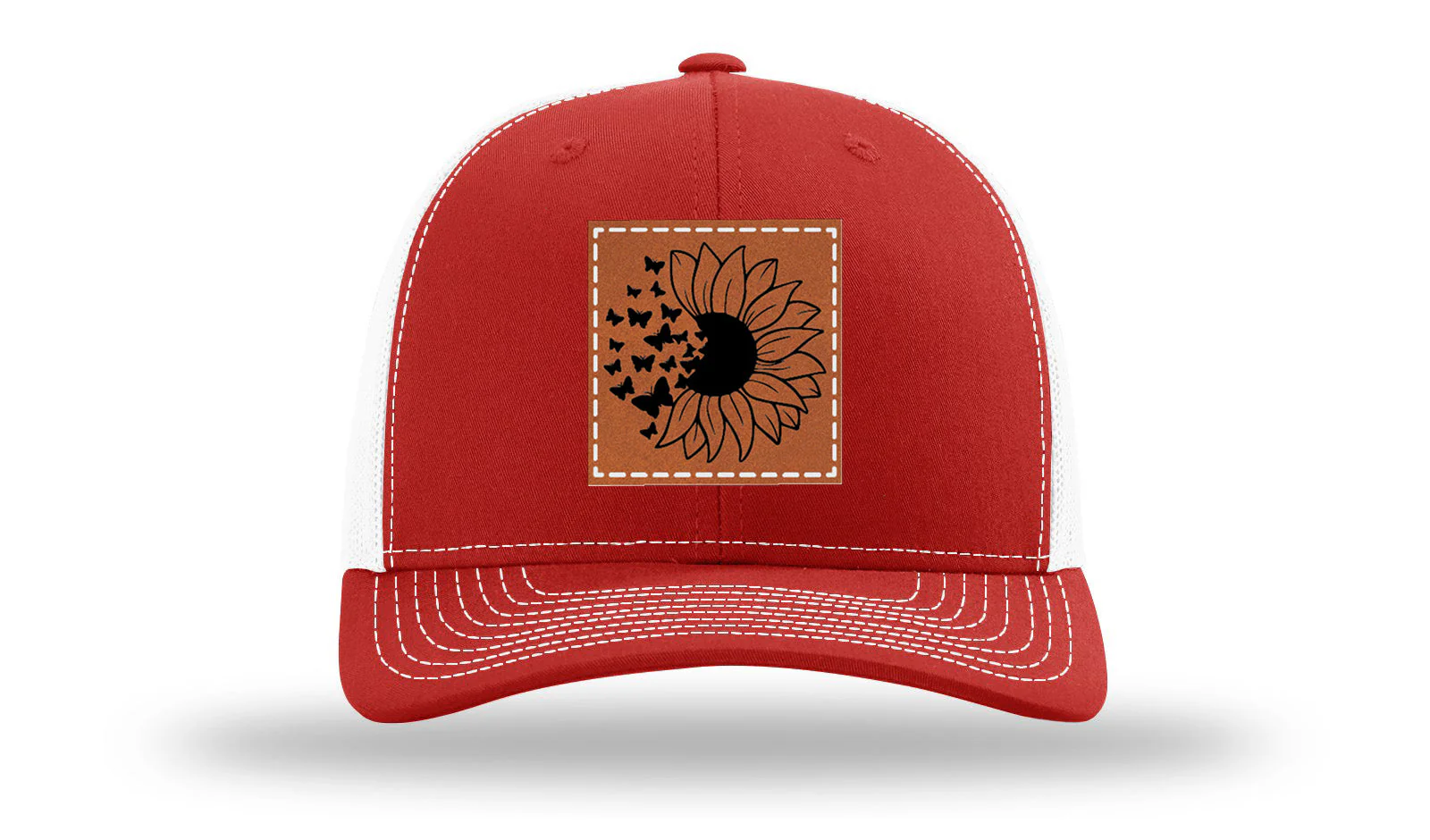 Sunflower Butterfly Leather Patch Richardson 112 Hat - Image 31