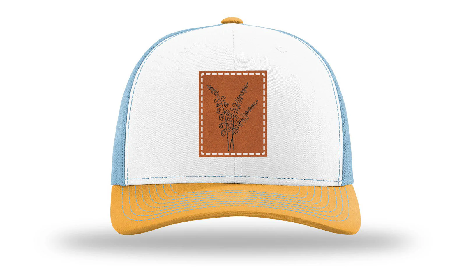 Blue Bells Flowers Leather Patch Richardson 112 Hat - Image 43
