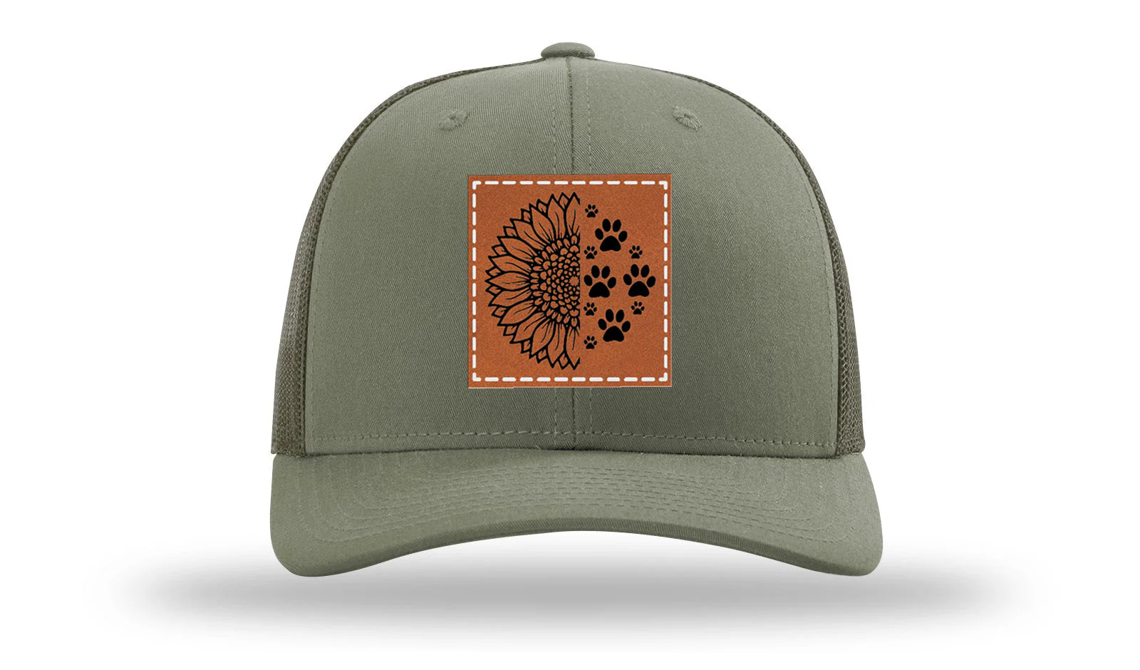 Sunflower Paws Leather Patch Richardson 112 Hat - Image 3