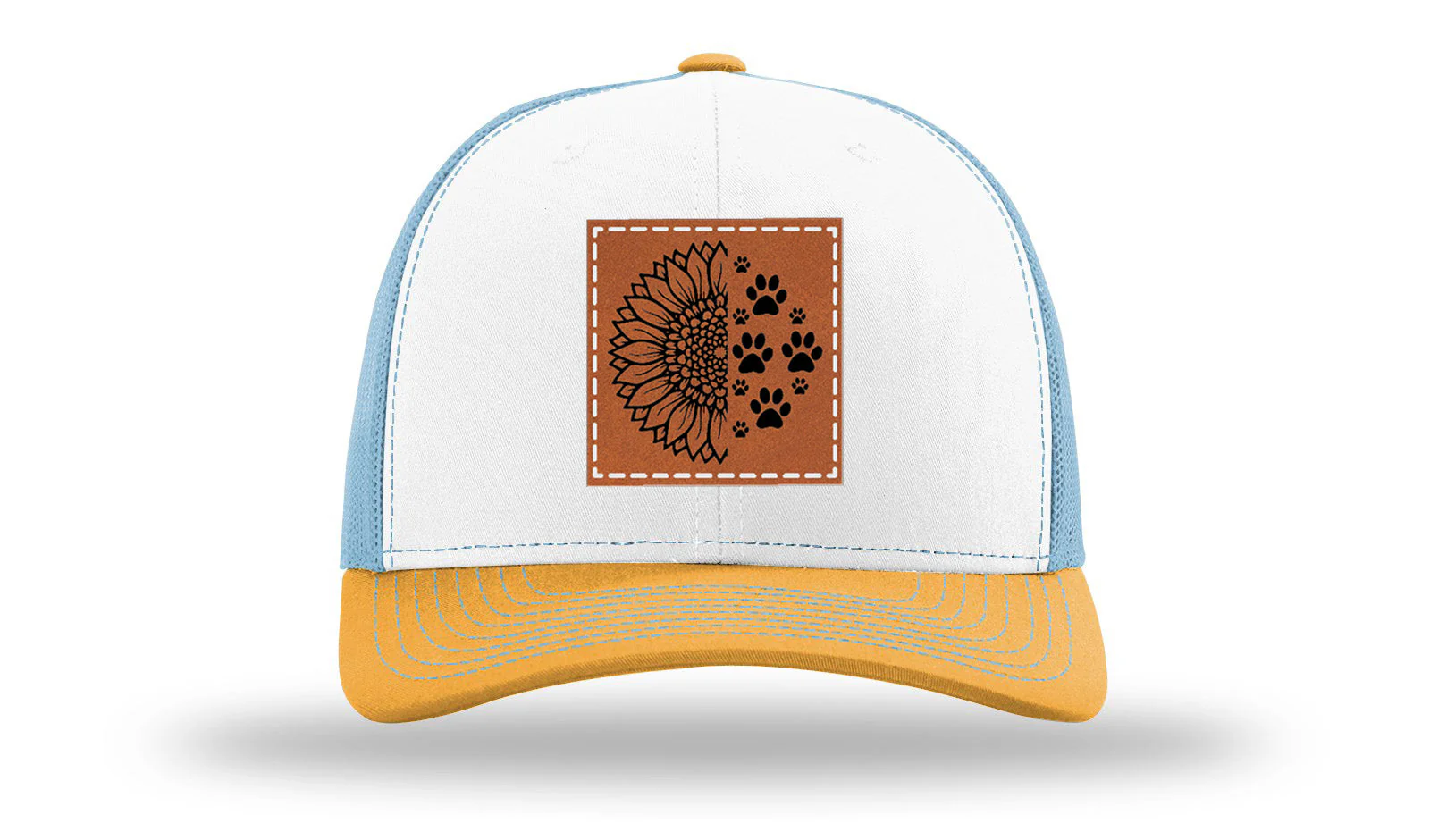 Sunflower Paws Leather Patch Richardson 112 Hat - Image 43