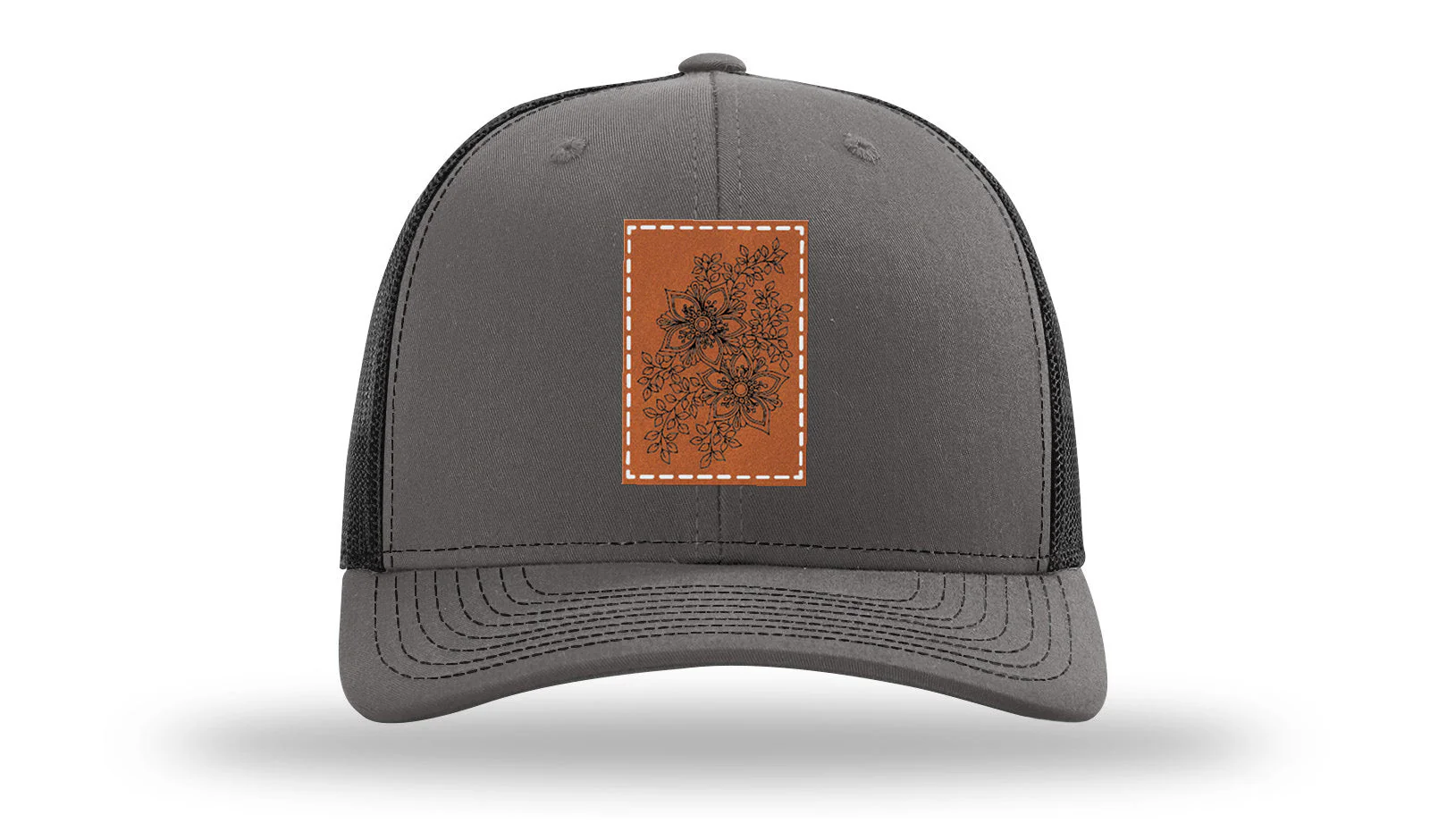 Cherry Blossom Flower Leather Patch Richardson 112 Hat - Image 11