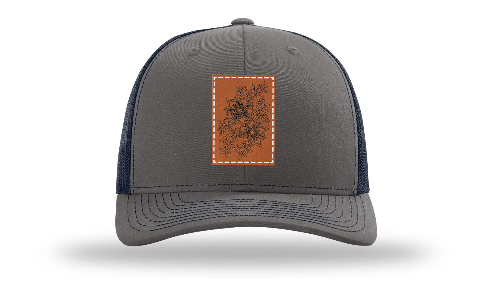 Cherry Blossom Flower Leather Patch Richardson 112 Hat - Image 13