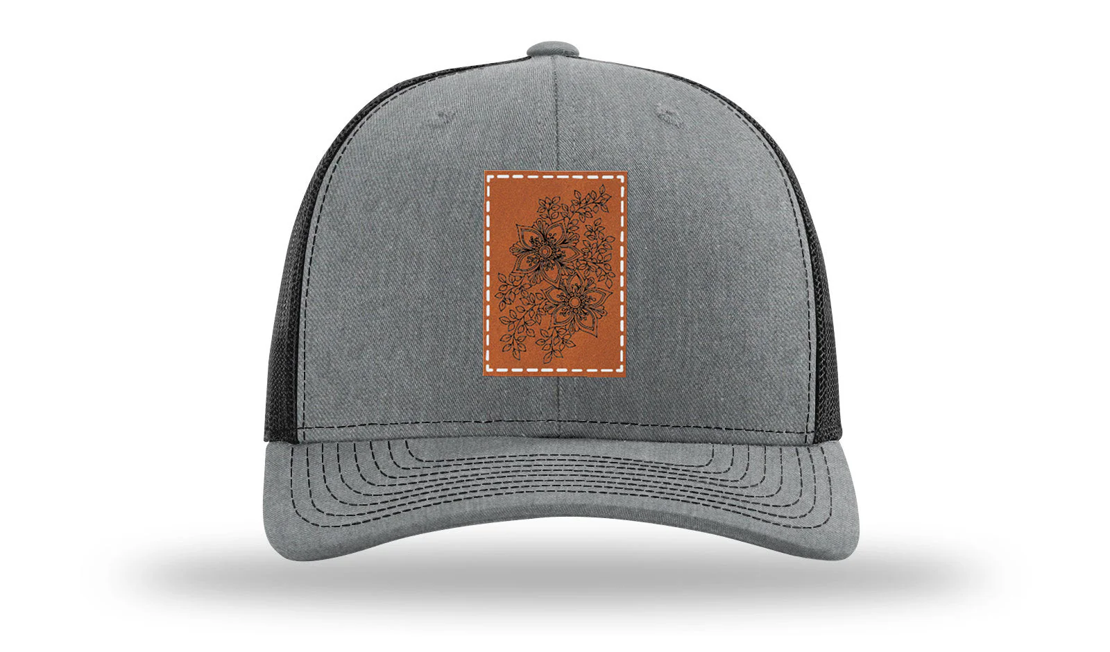 Cherry Blossom Flower Leather Patch Richardson 112 Hat - Image 20