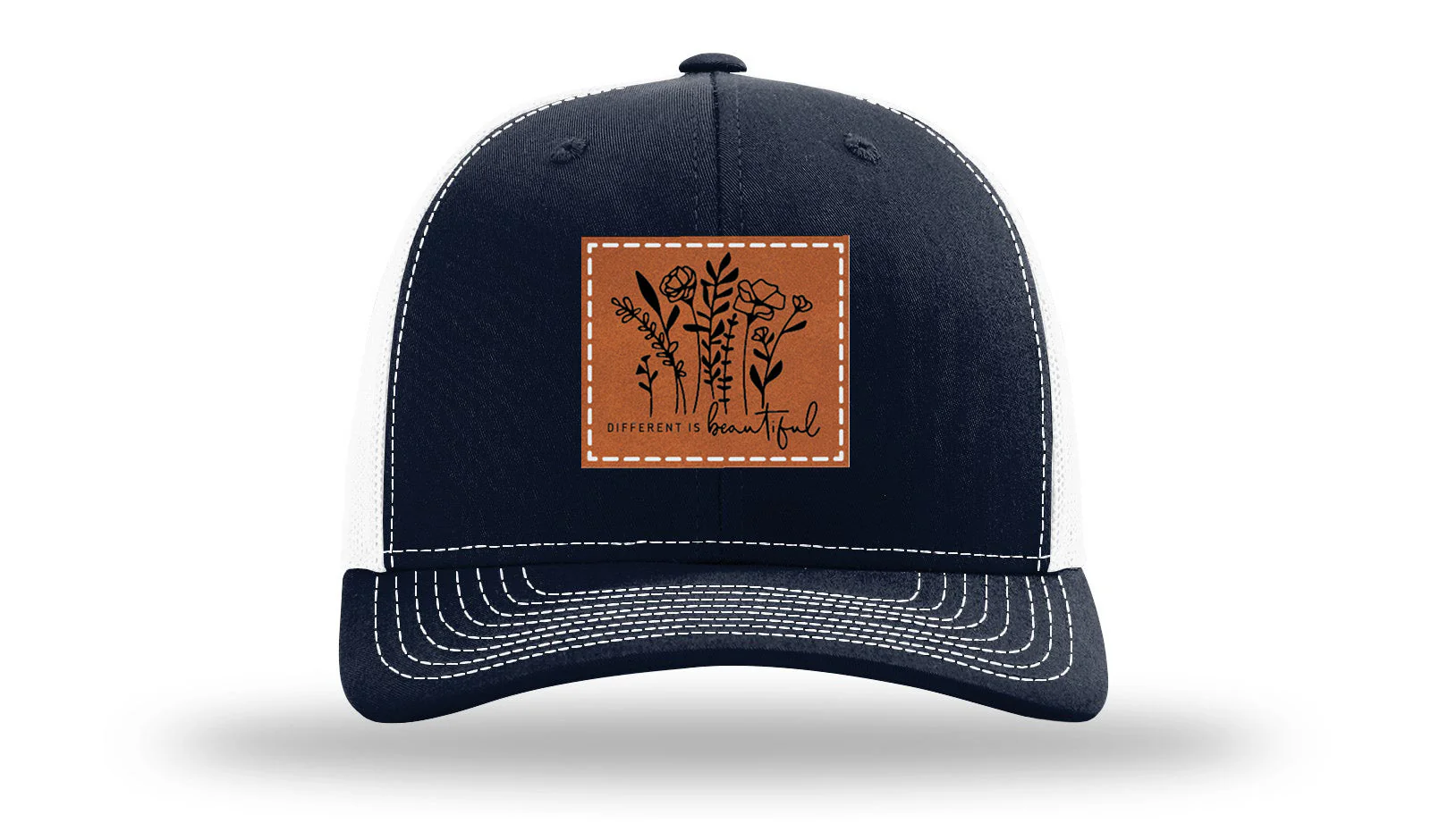 Different Is Beautiful Leather Patch Richardson 112 Hat - Image 29