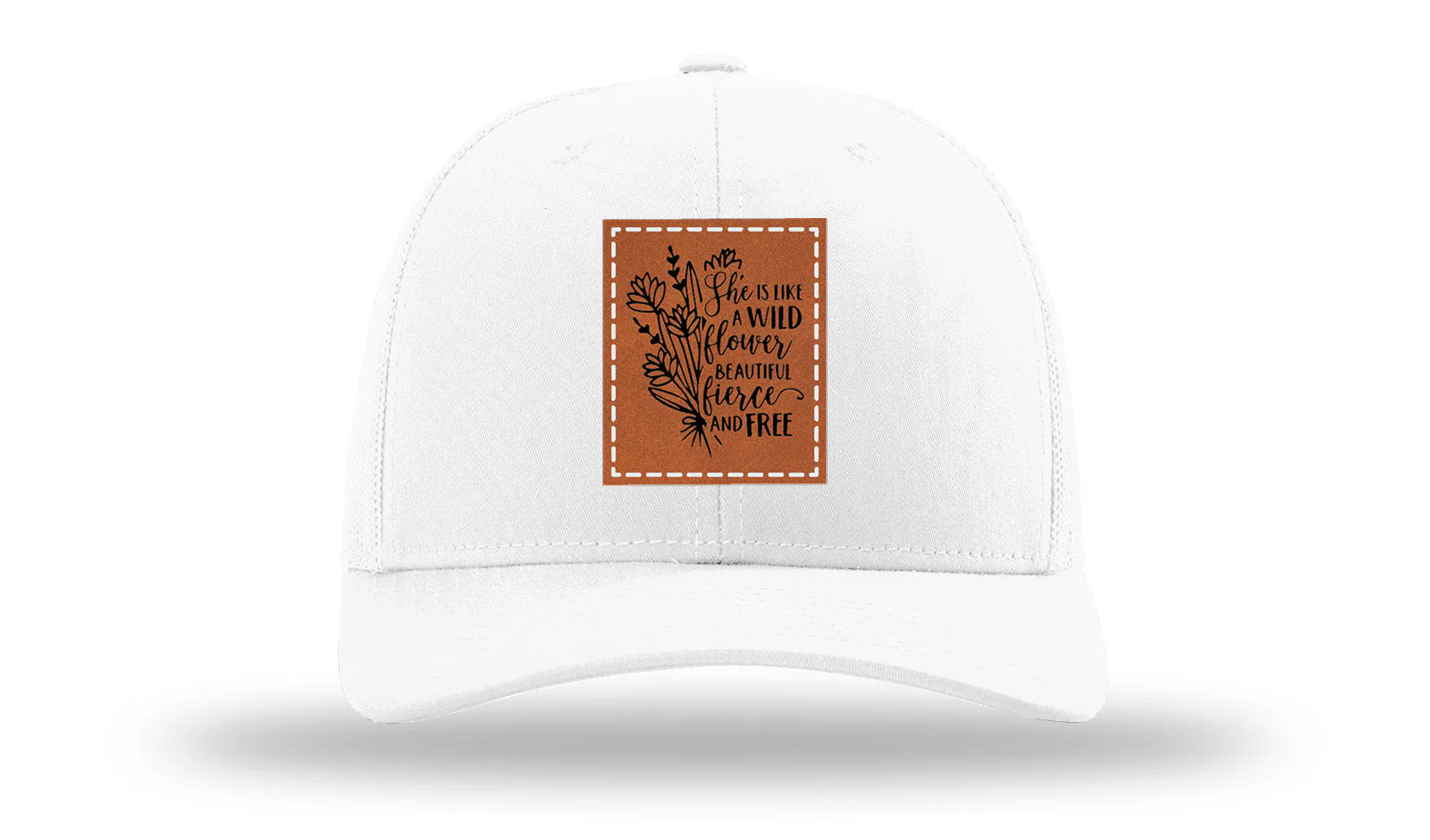 Like A Wild Flower Leather Patch Richardson 112 Hat - Image 5