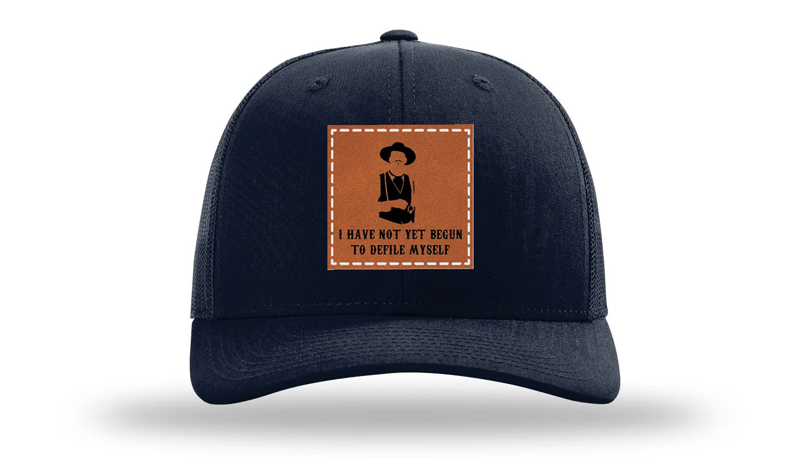 Not Yet Begun To Defile Leather Patch Richardson 112 Hat - Image 4