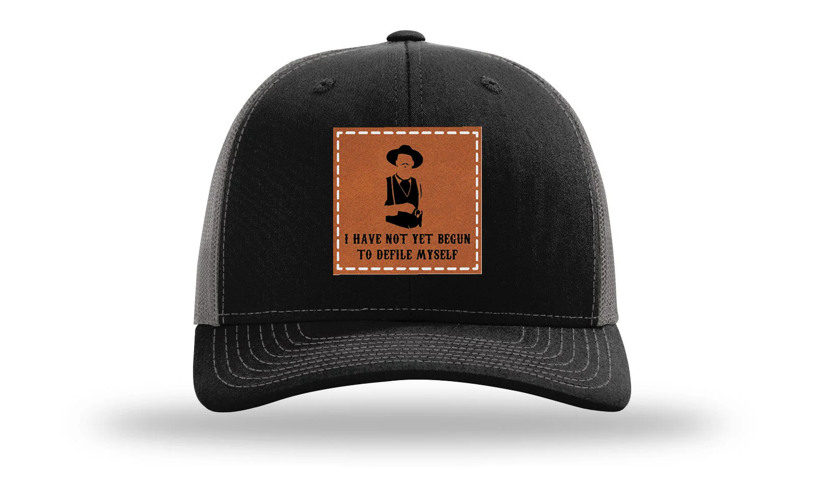 Not Yet Begun To Defile Leather Patch Richardson 112 Hat - Image 6