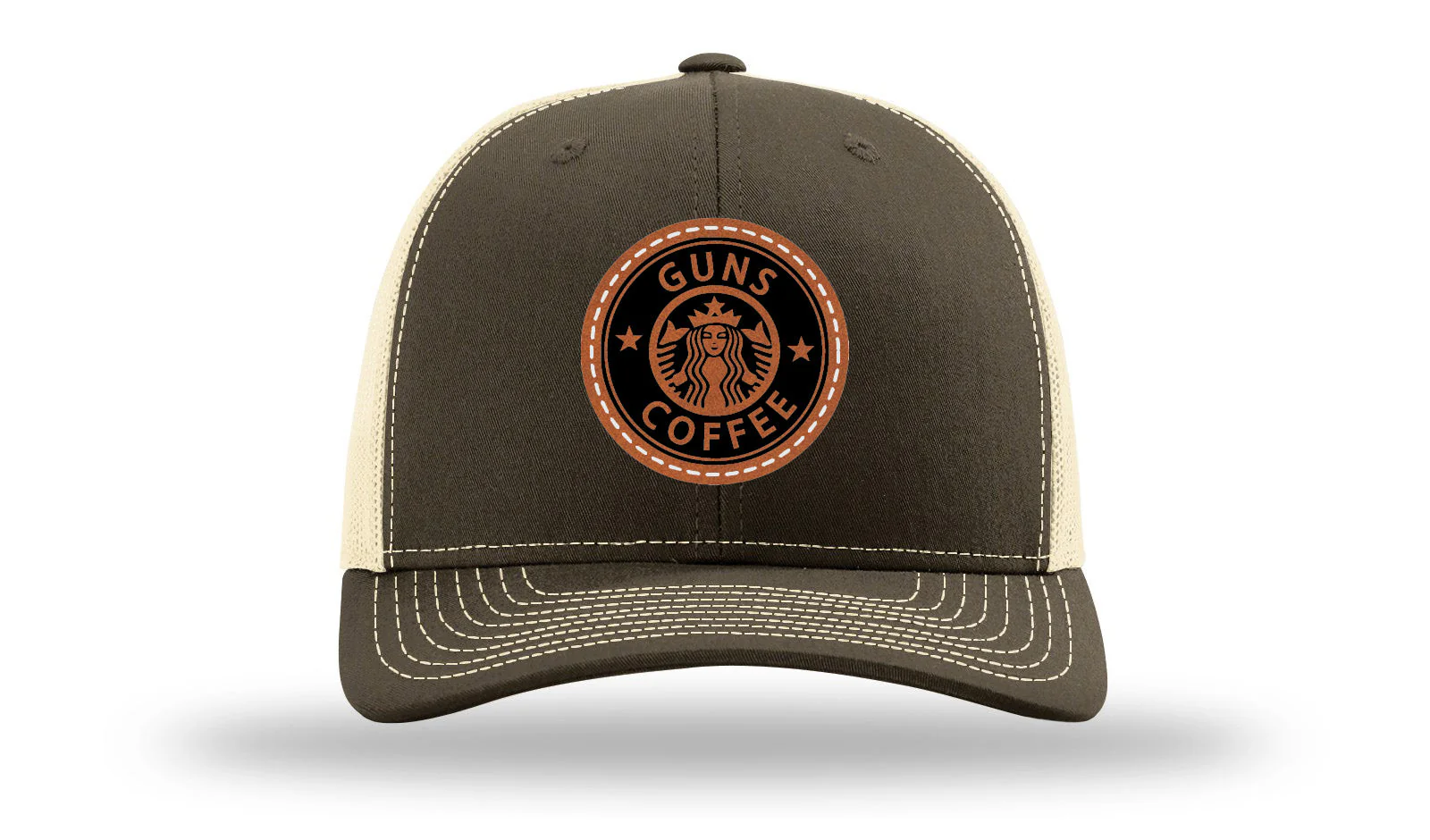 Guns and Coffee Leather Patch Richardson 112 Hat - Image 17