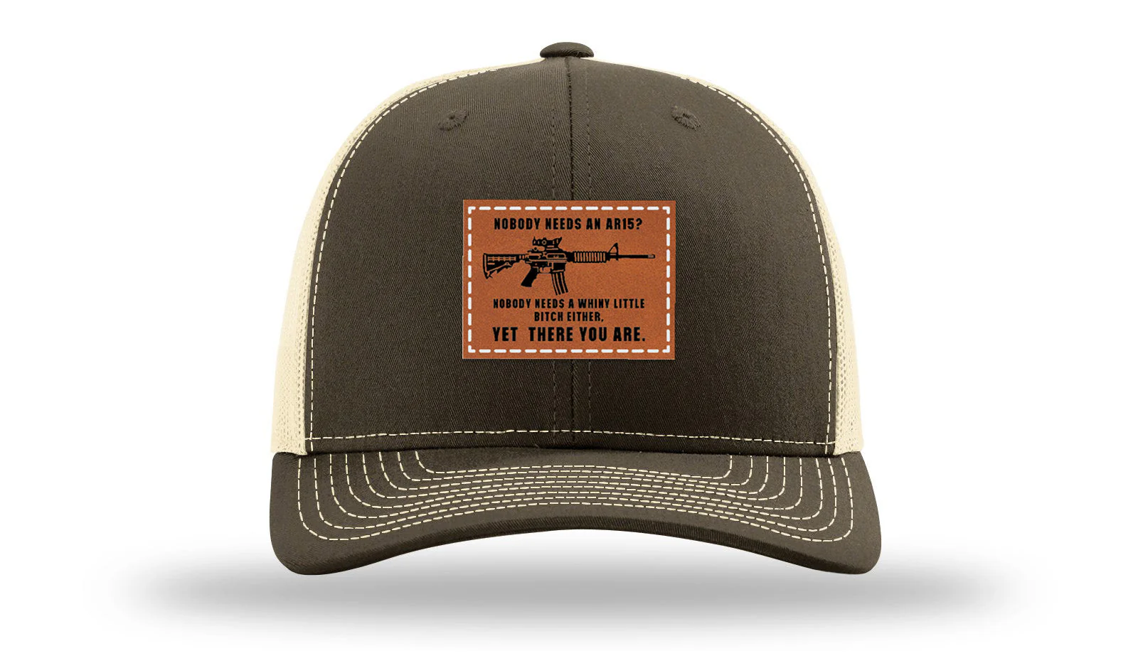 Nobody Needs An AR15 Leather Patch Richardson 112 Hat - Image 17
