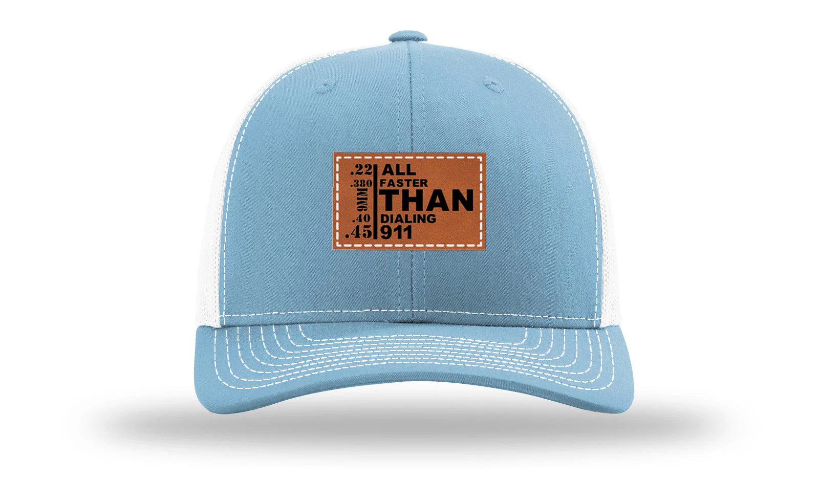 All Faster Than Dialing 911 Leather Patch Richardson 112 Hat - Image 19
