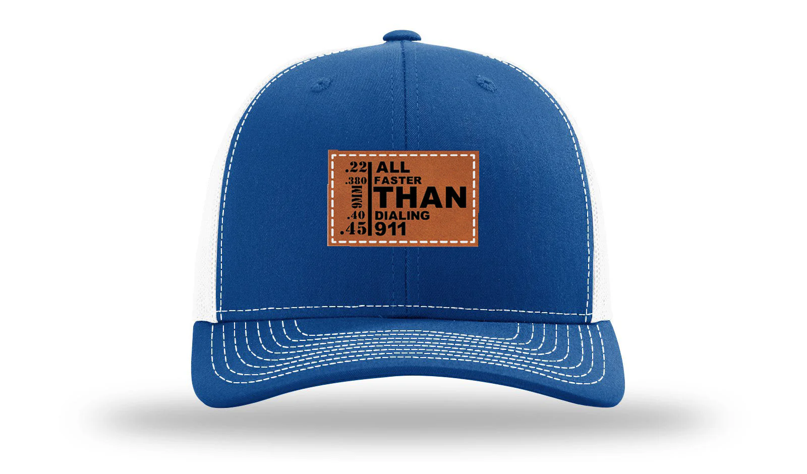 All Faster Than Dialing 911 Leather Patch Richardson 112 Hat - Image 32