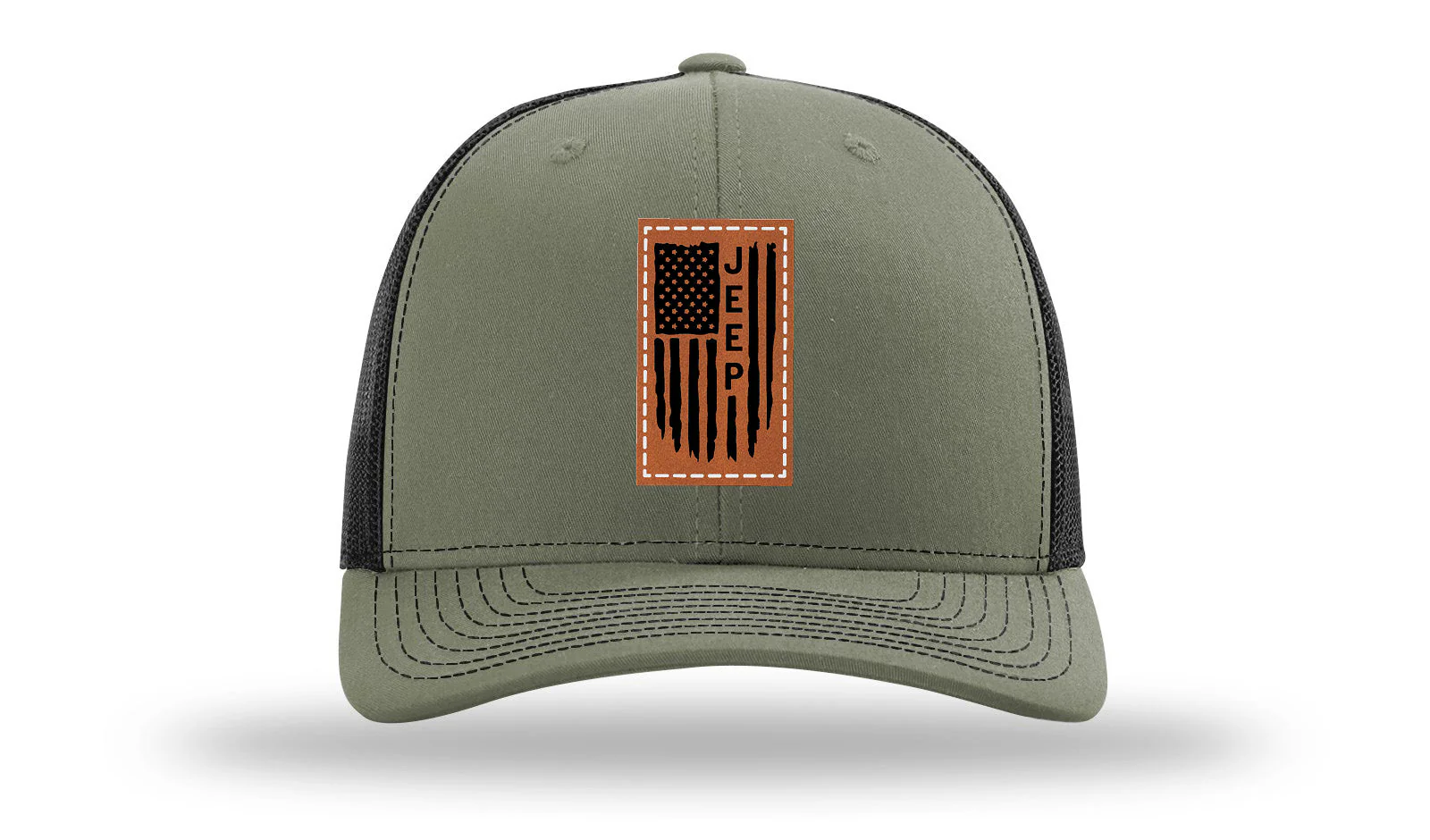 Jeep Flag Leather Patch Richardson 112 Hat - Image 25