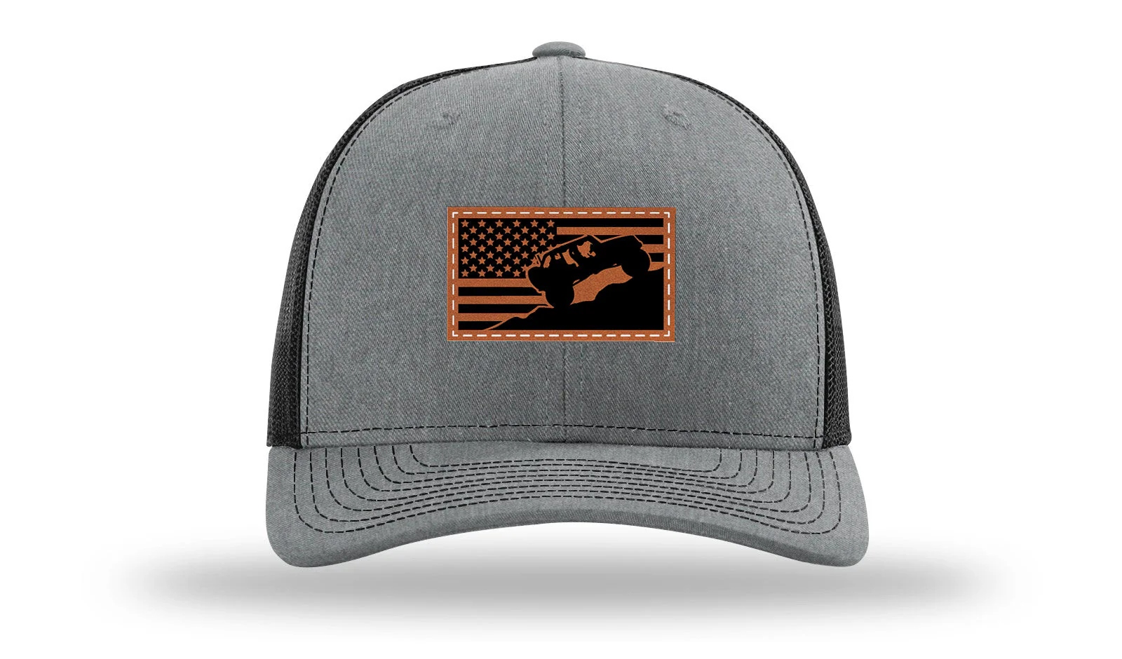 Jeep Flag 2 Leather Patch Richardson 112 Hat - Image 20