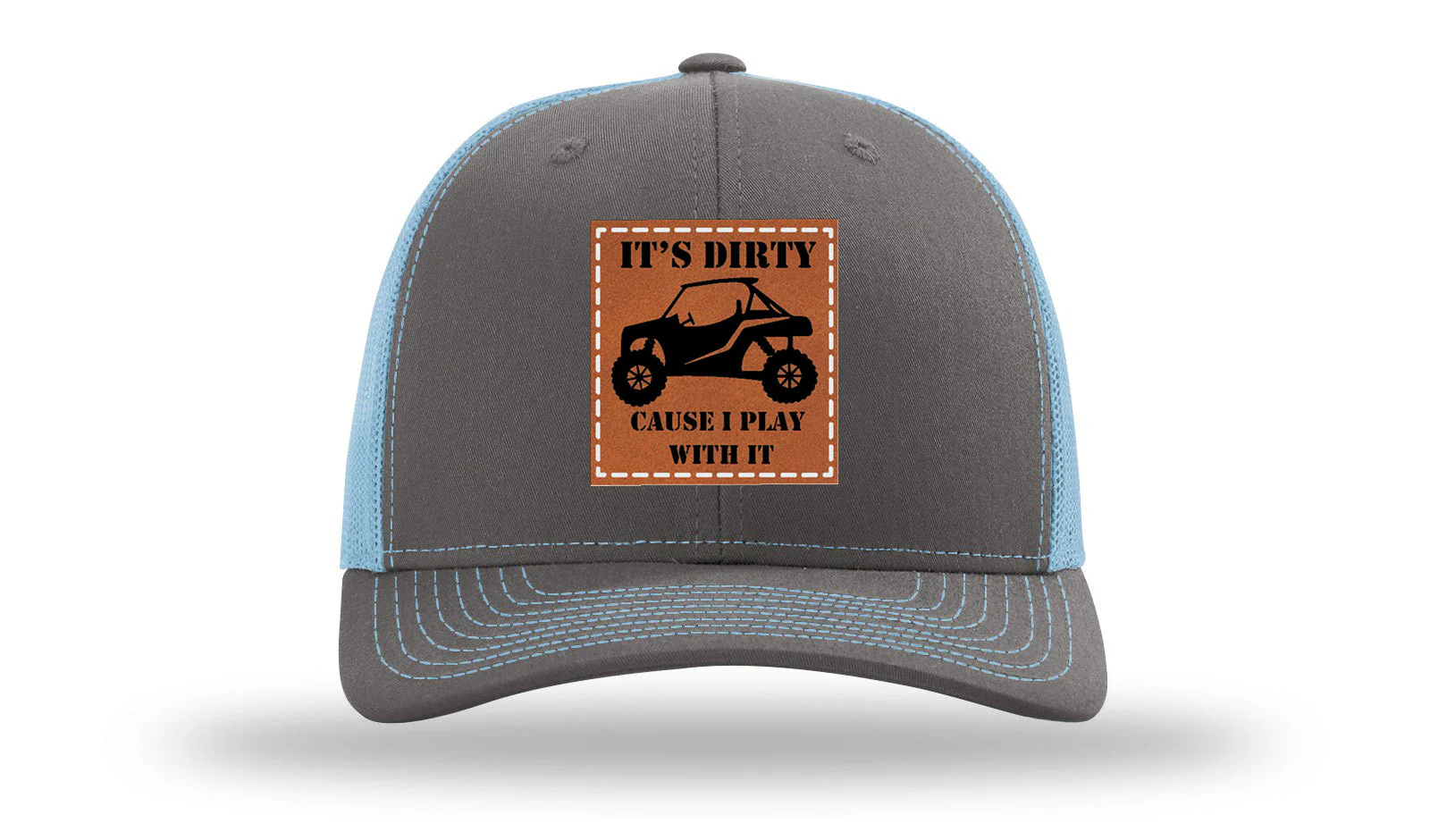 It's Dirty Cause I Play with It Leather Patch Richardson 112 Hat - Image 12