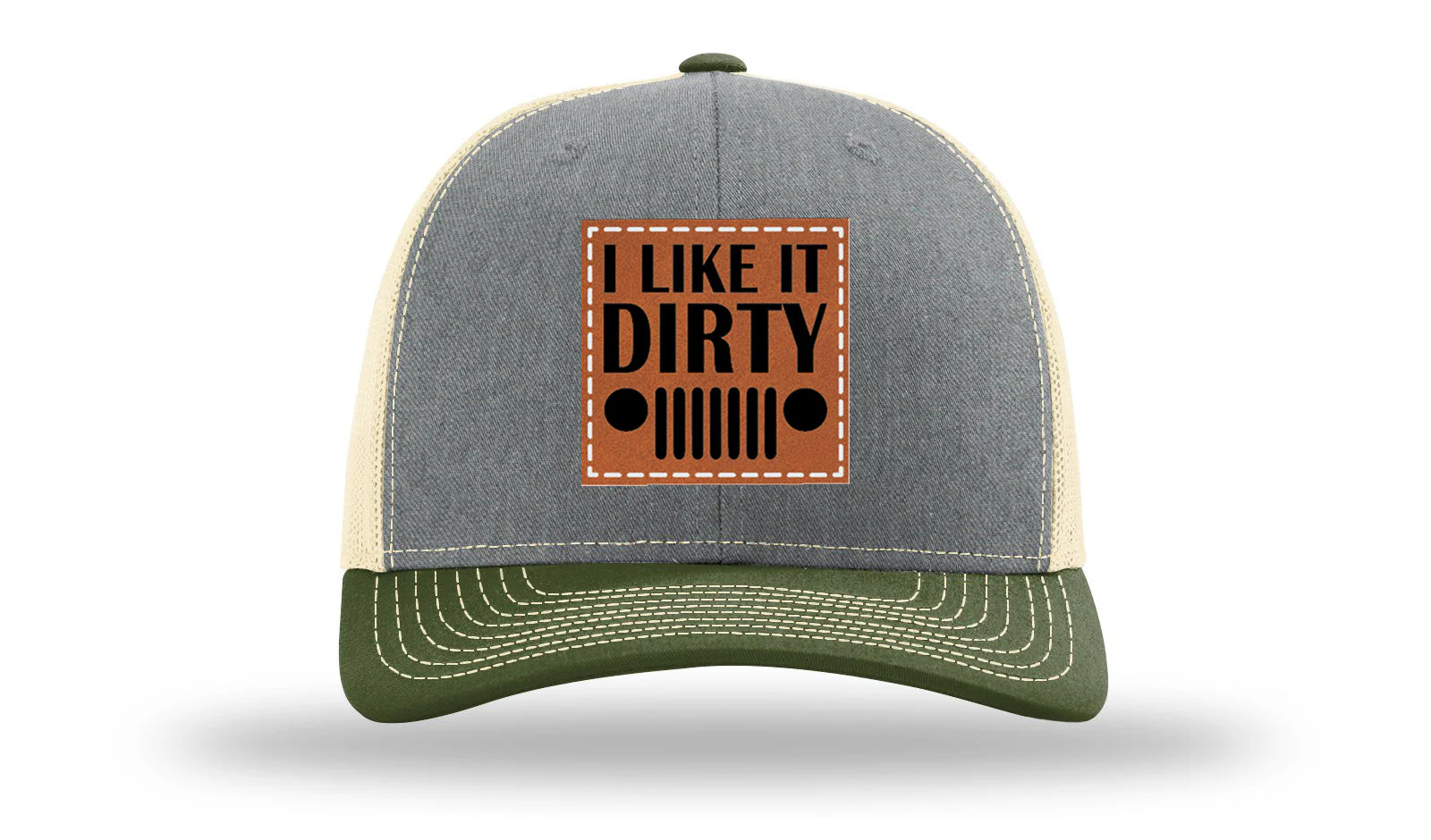 I Like It Dirty Leather Patch Richardson 112 Hat - Image 38