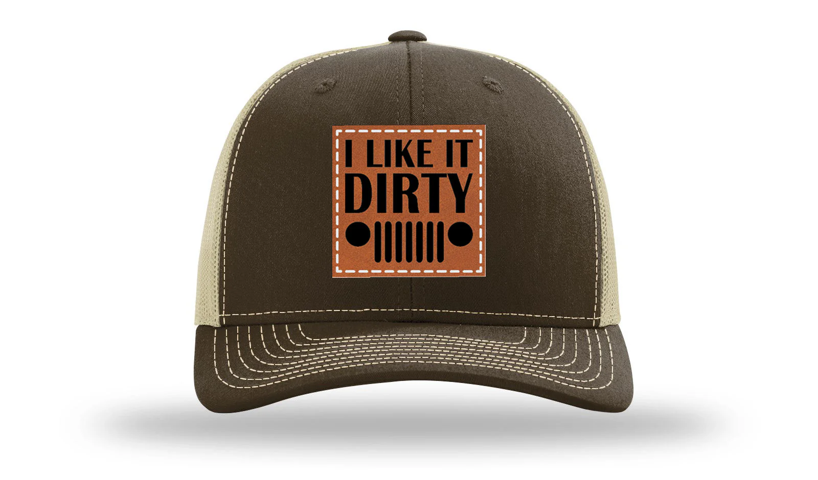 I Like It Dirty Leather Patch Richardson 112 Hat - Image 8