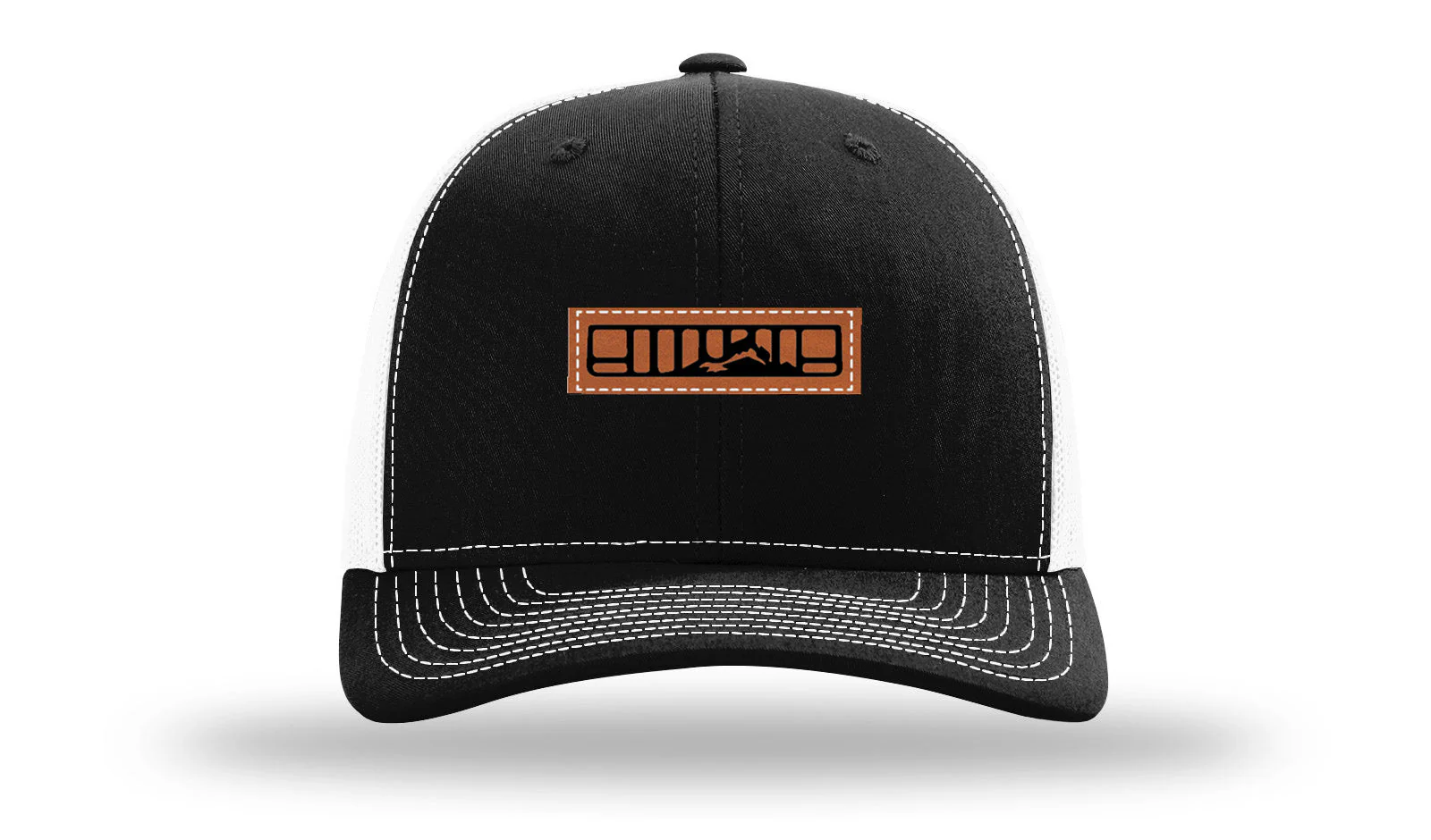 XJ Grill With Mountain Leather Patch Richardson 112 Hat - Image 7